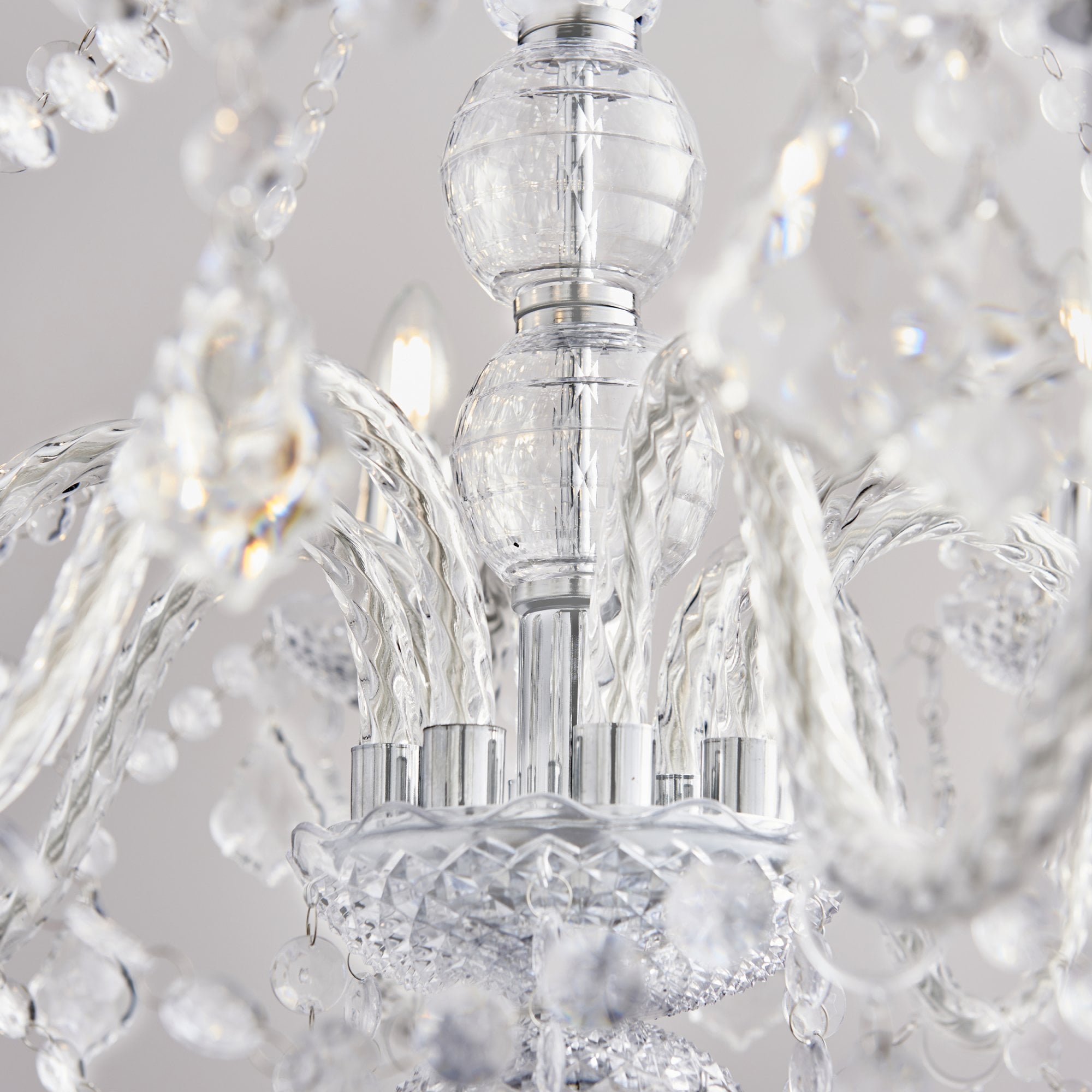 Endon Clarence 8 Light Pendant - Clear Acrylic & Chrome Plate