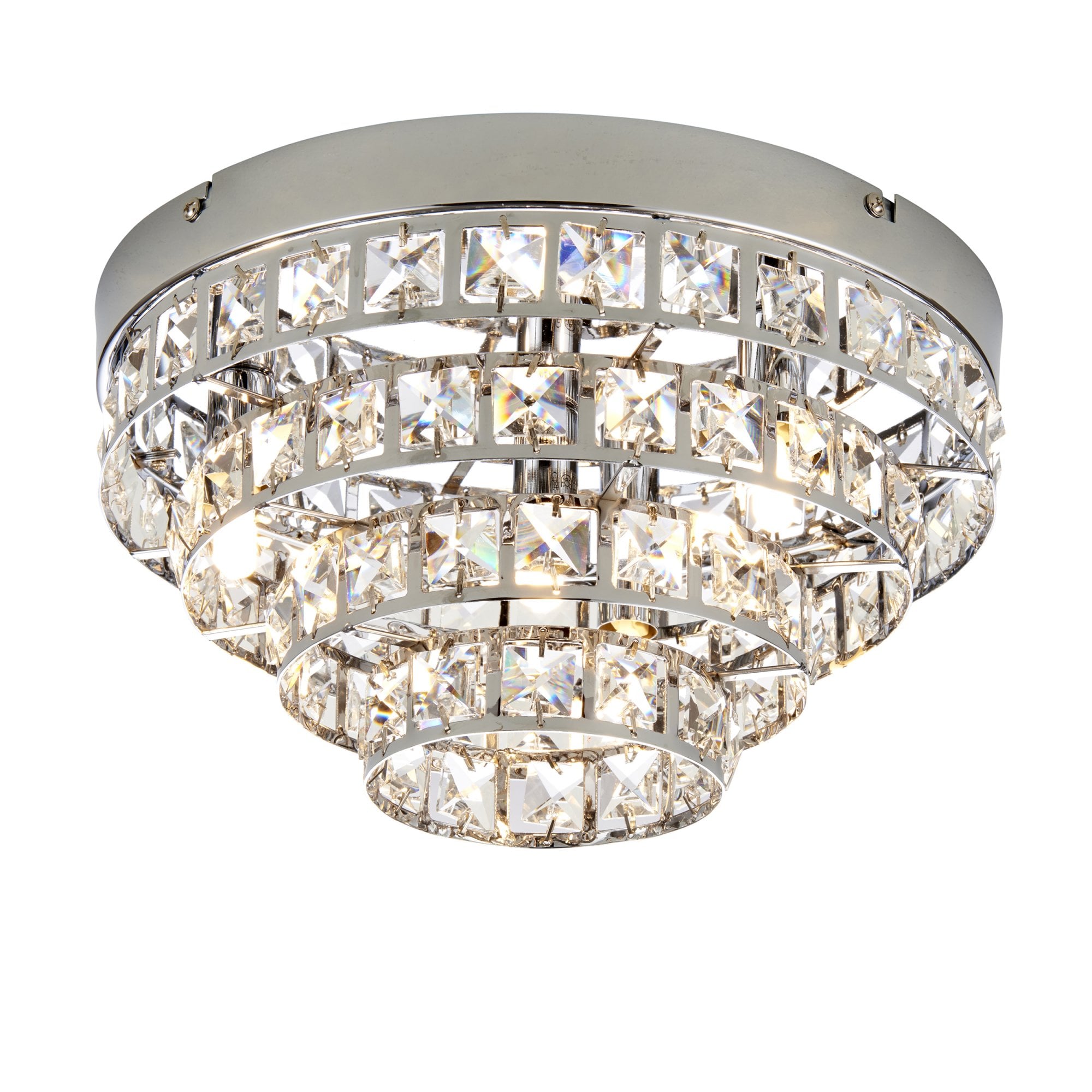 Endon Motown 4 Light Flush Fitting  - Chrome Plate & Clear Crystal