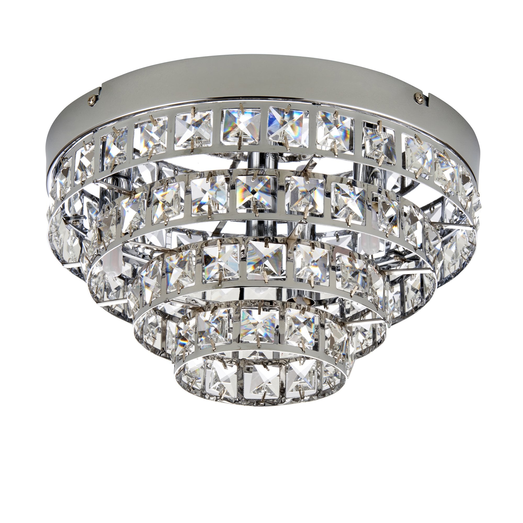 Endon Motown 4 Light Flush Fitting  - Chrome Plate & Clear Crystal