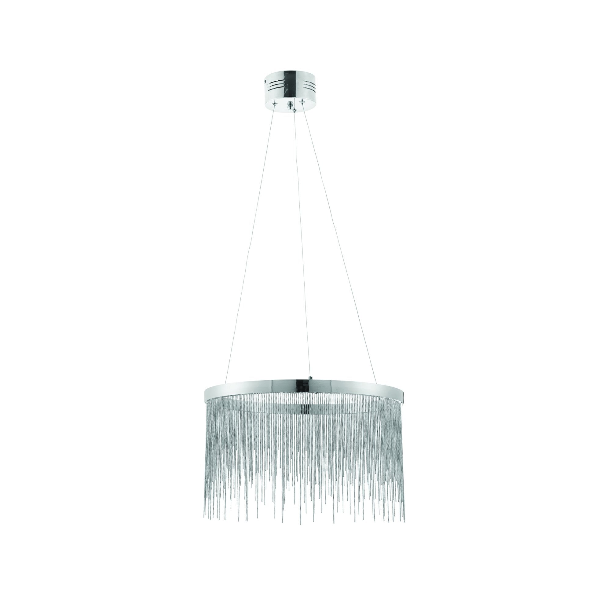Endon Zelma Single Light Pendant  - Chrome Plate & Silver Effect Chain
