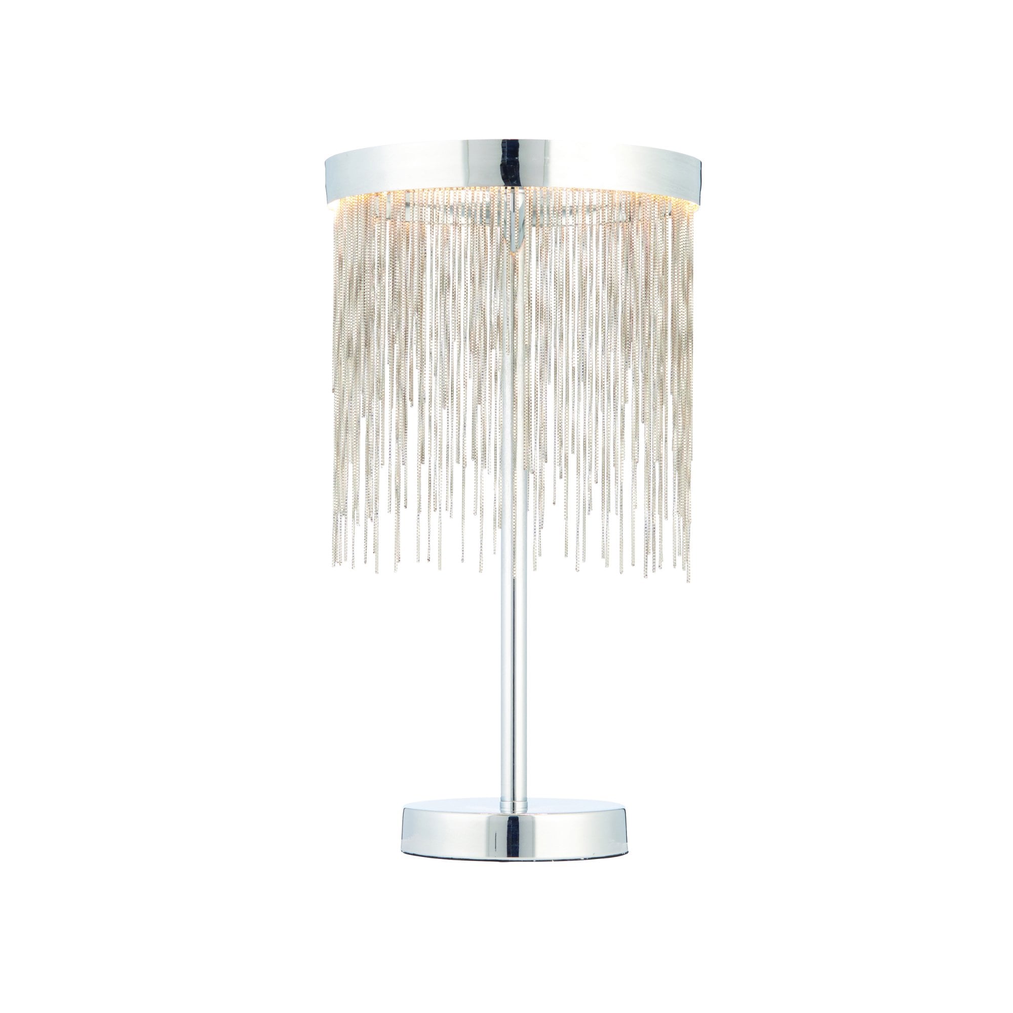 Endon Zelma Single Light Table Lamp  - Chrome Plate & Silver Effect Chain