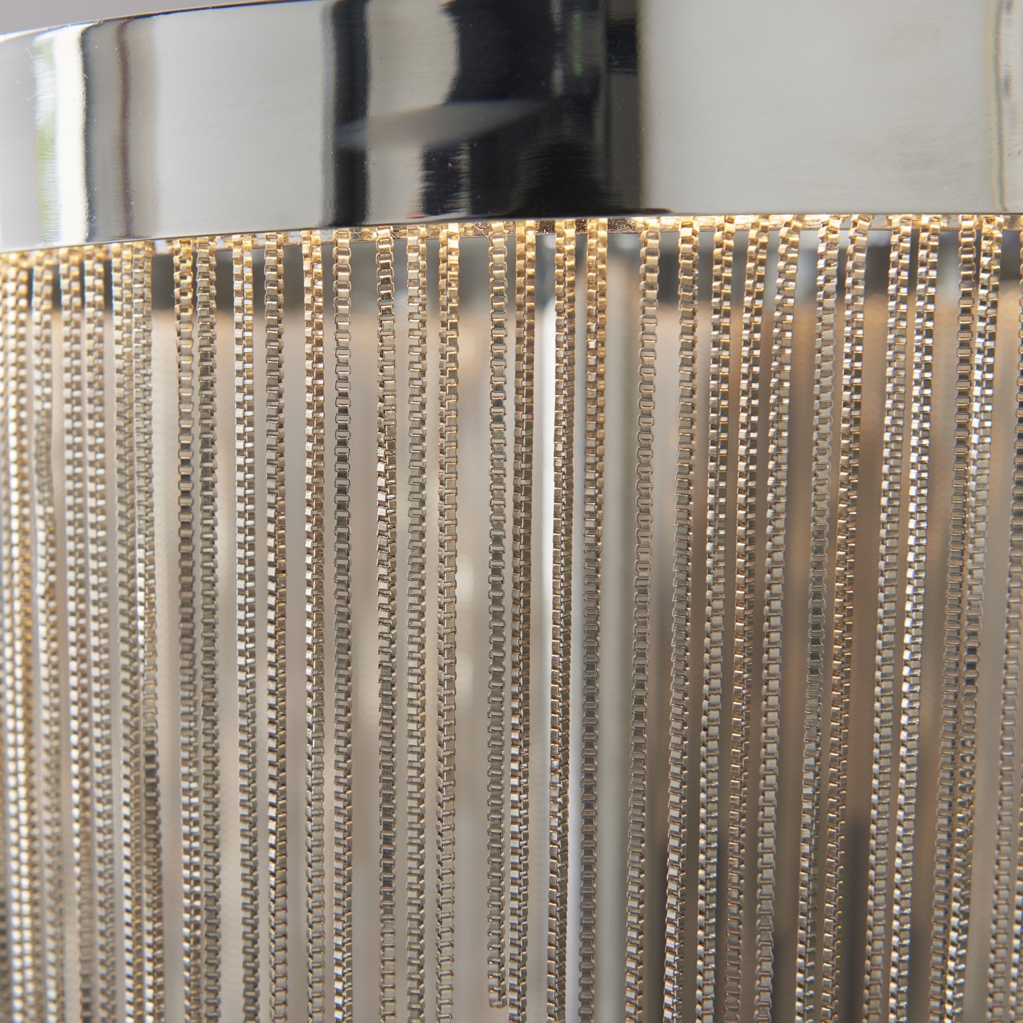 Endon Zelma Single Light Table Lamp  - Chrome Plate & Silver Effect Chain