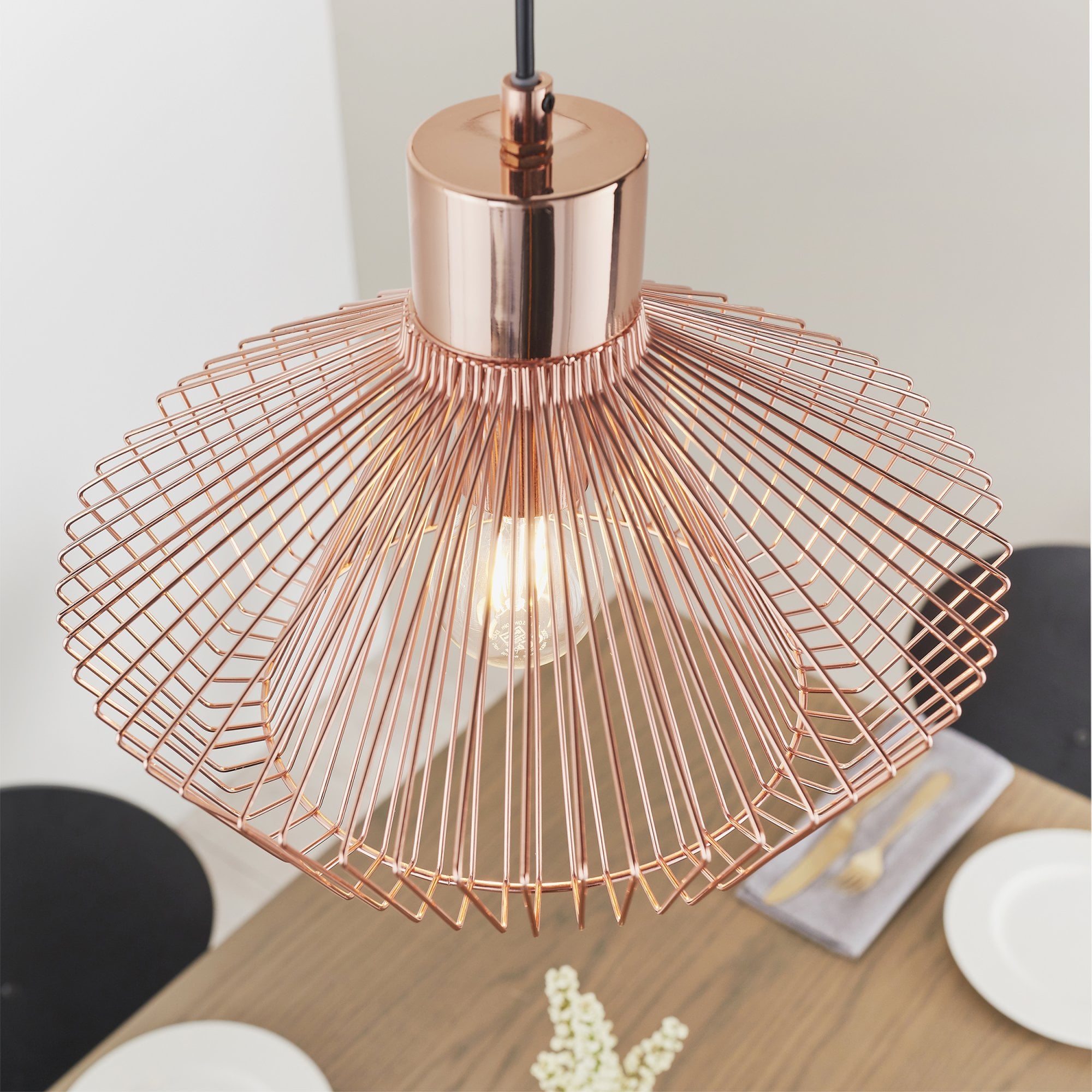Endon Kimberley Single Light Pendant  - Copper Plate