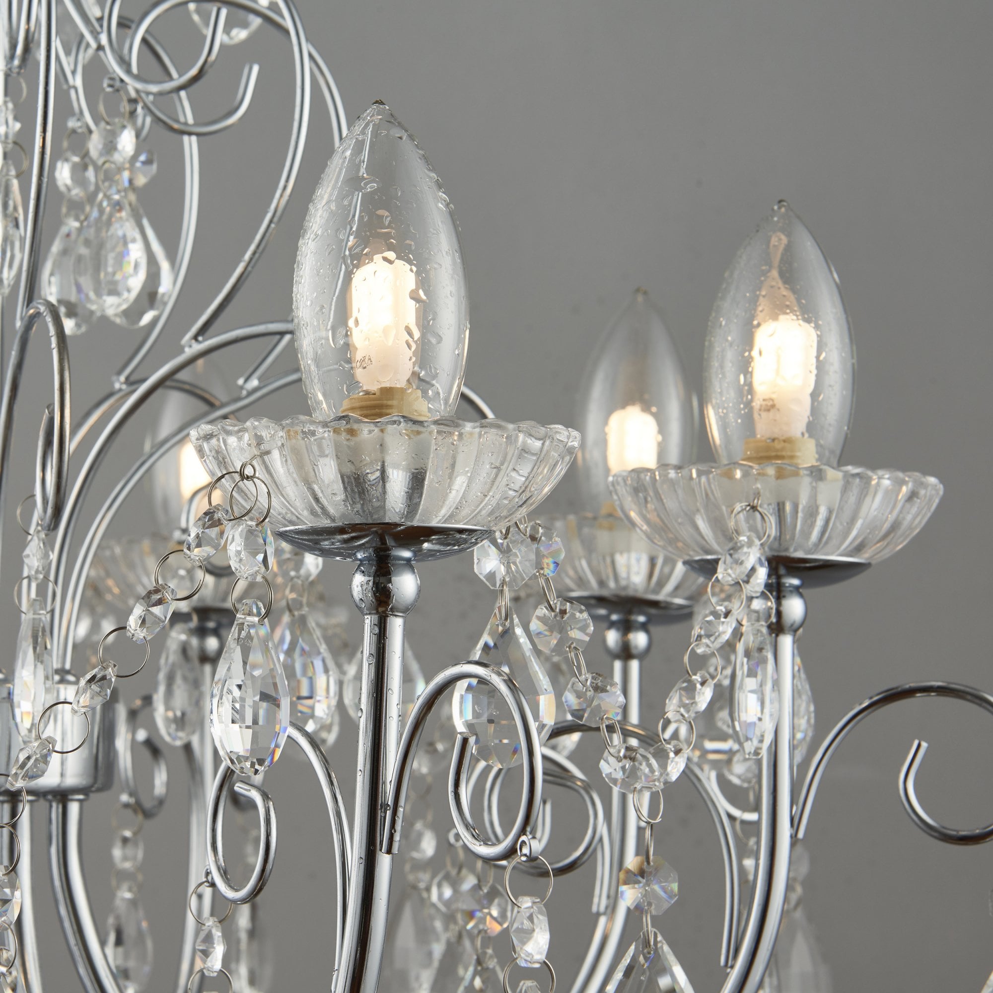 Endon Tabitha 8 Light Pendant - Chrome Plate & Clear Crystal