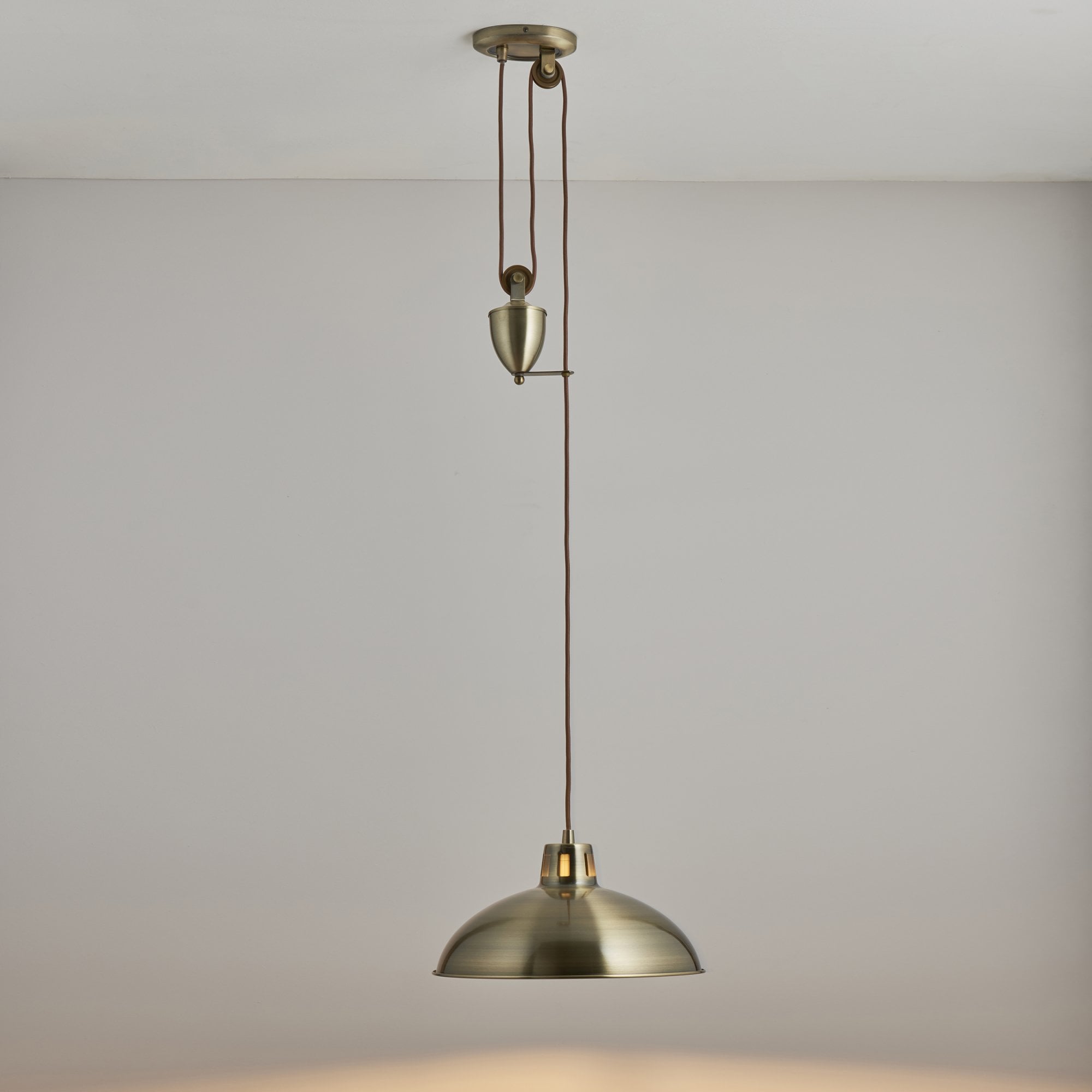 Endon Polka Single Light Pendant - Antique Brass Plate