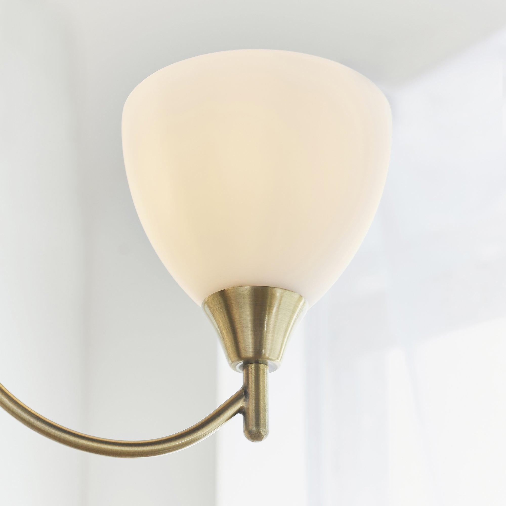 Endon Alton 3 Light Pendant - Antique Brass & Matt Opal Glass