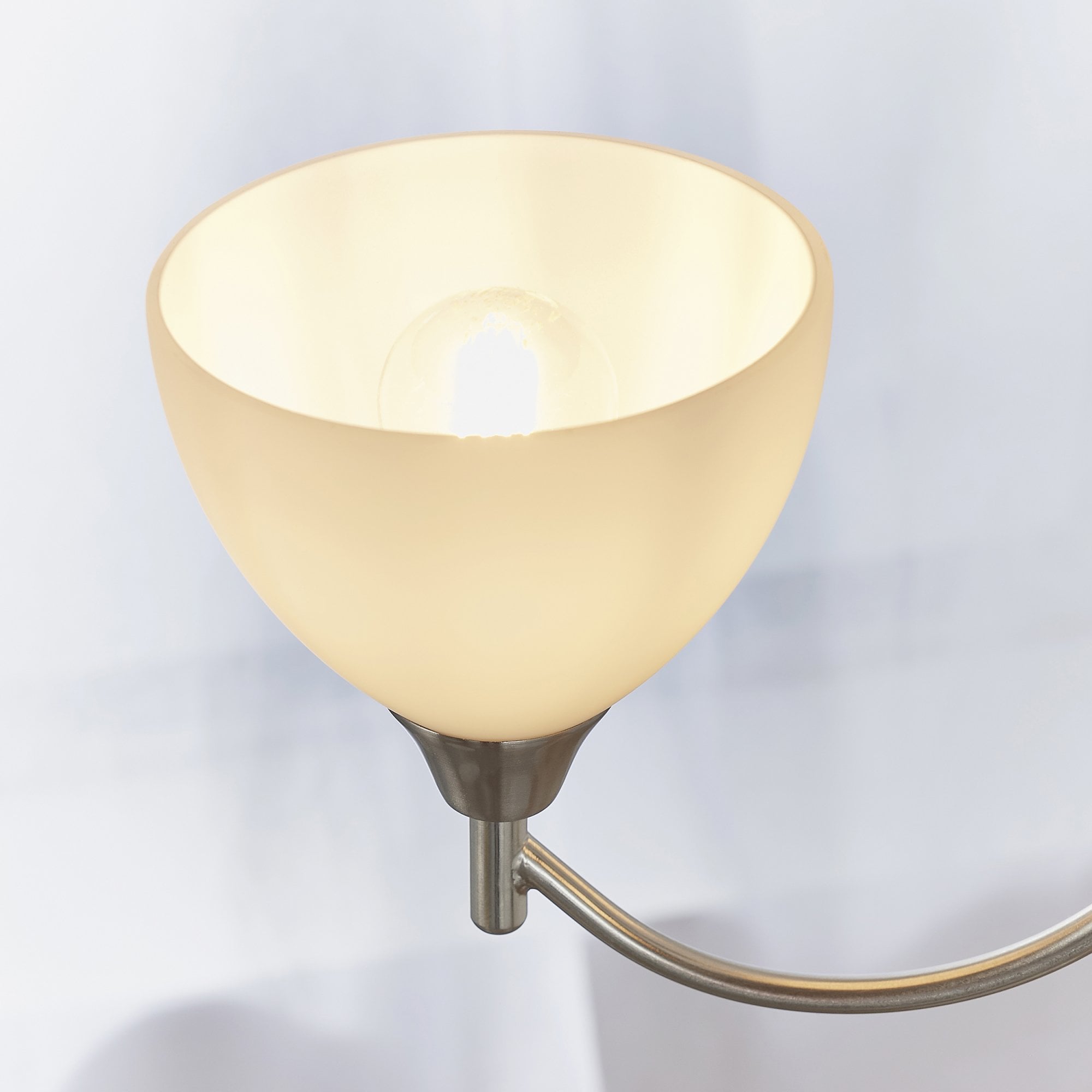 Endon Alton 3 Light Pendant - Satin Chrome Plate & Matt Opal Glass