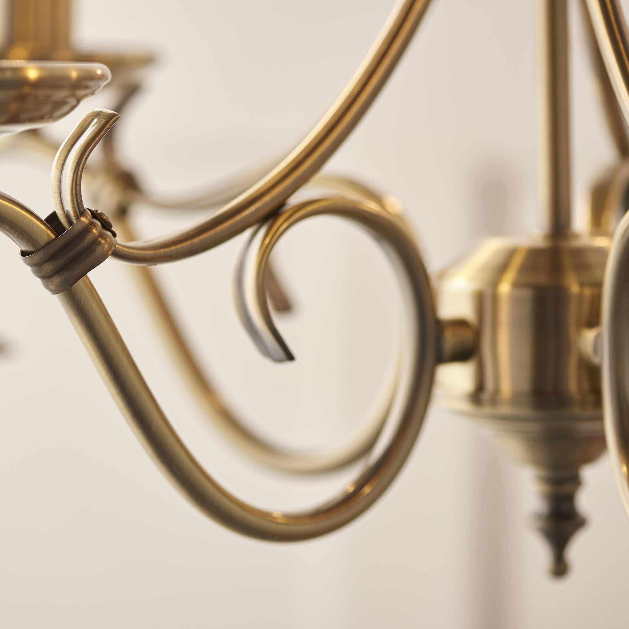 Endon Bernice 5 Light Pendant - Antique Brass Plate