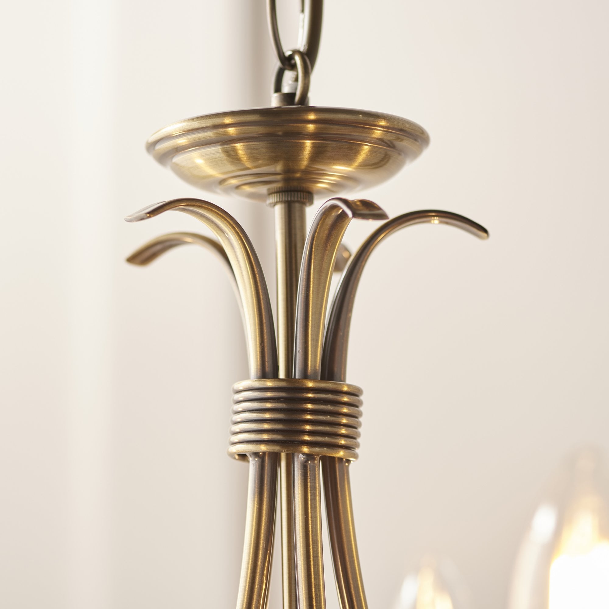 Endon Bernice 5 Light Pendant - Antique Brass Plate