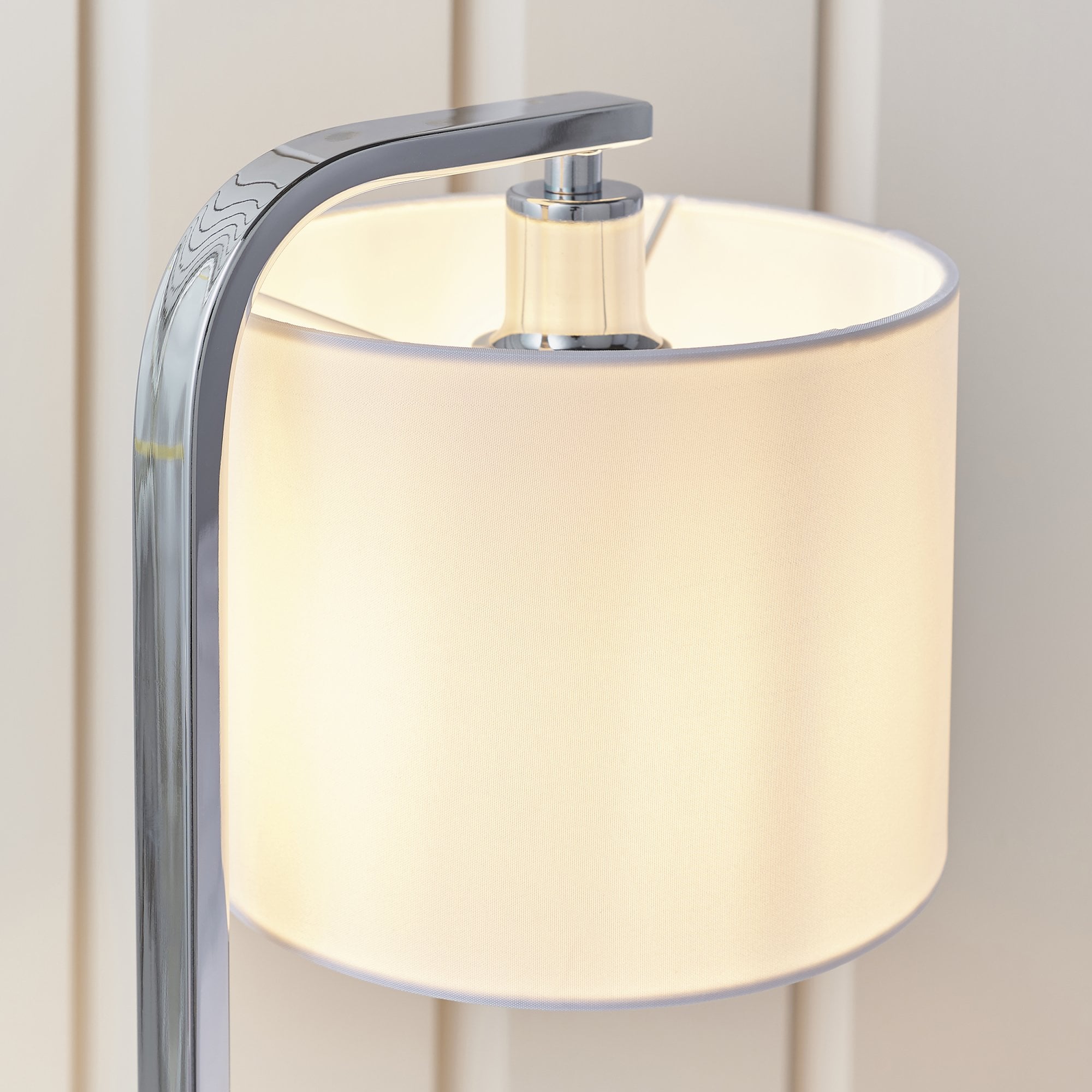 Endon Canning Single Light Table Lamp  - Chrome Plate & White Acrylic