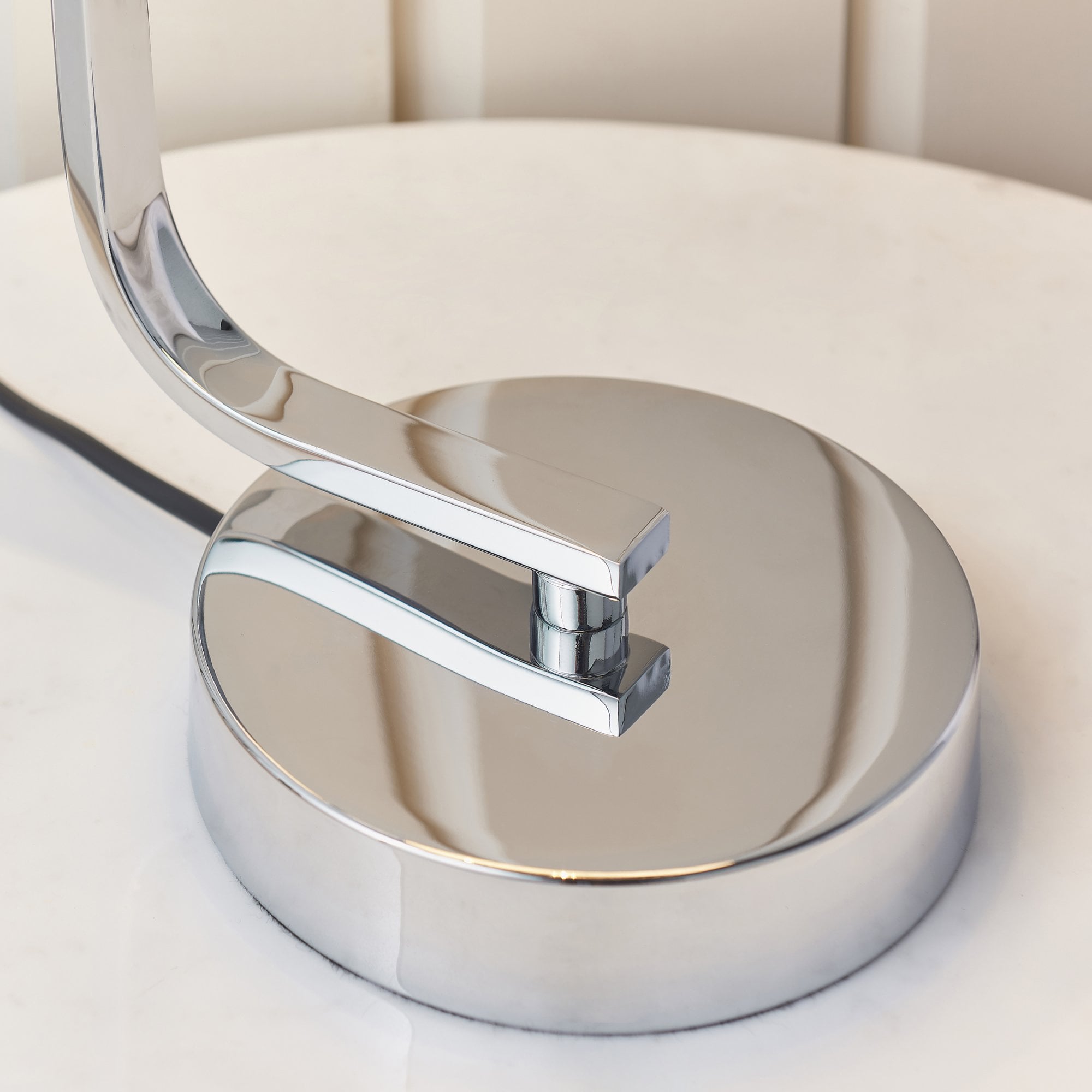 Endon Canning Single Light Table Lamp  - Chrome Plate & White Acrylic