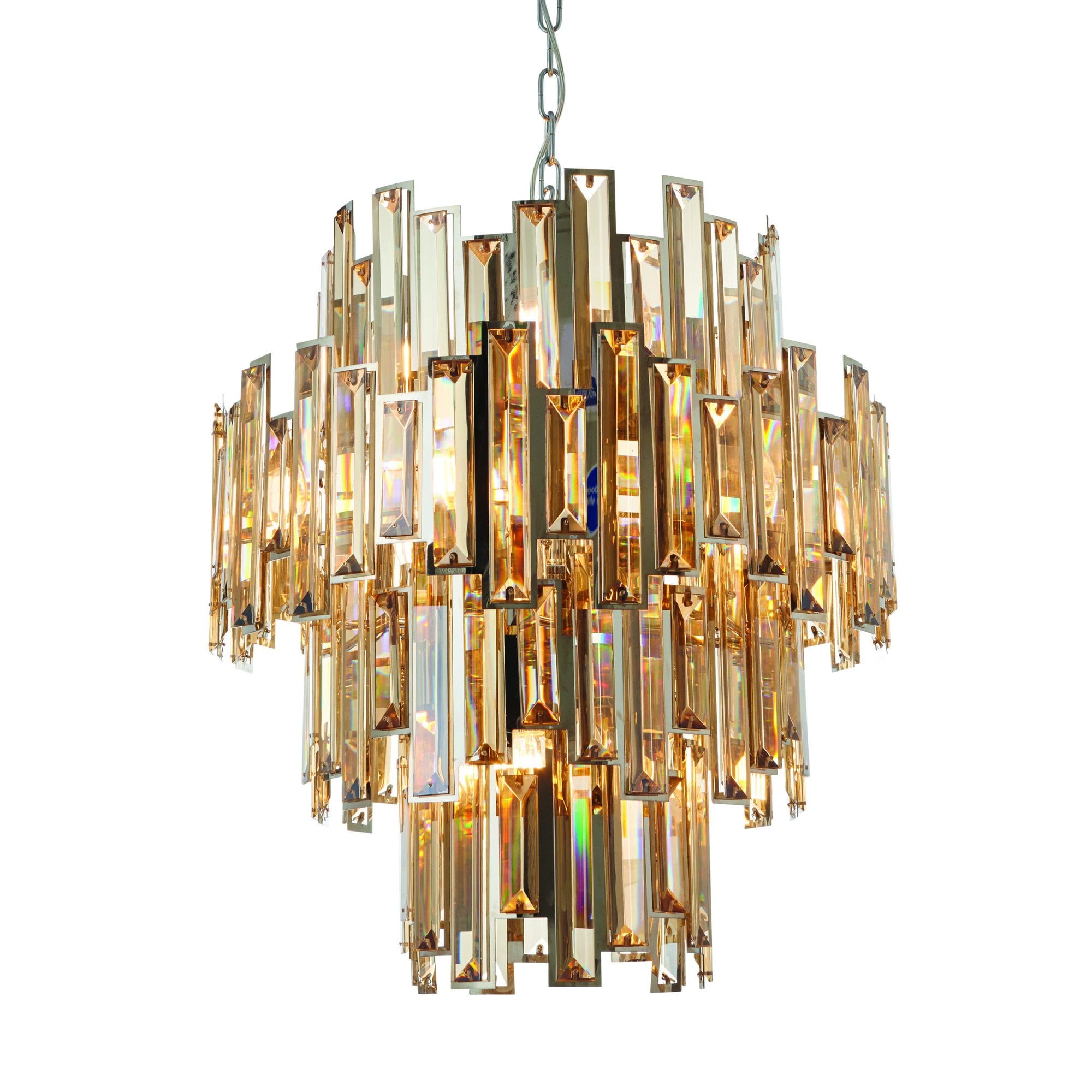 Endon Viviana 12 Light Pendant - Chrome Plate & Champagne Crystal
