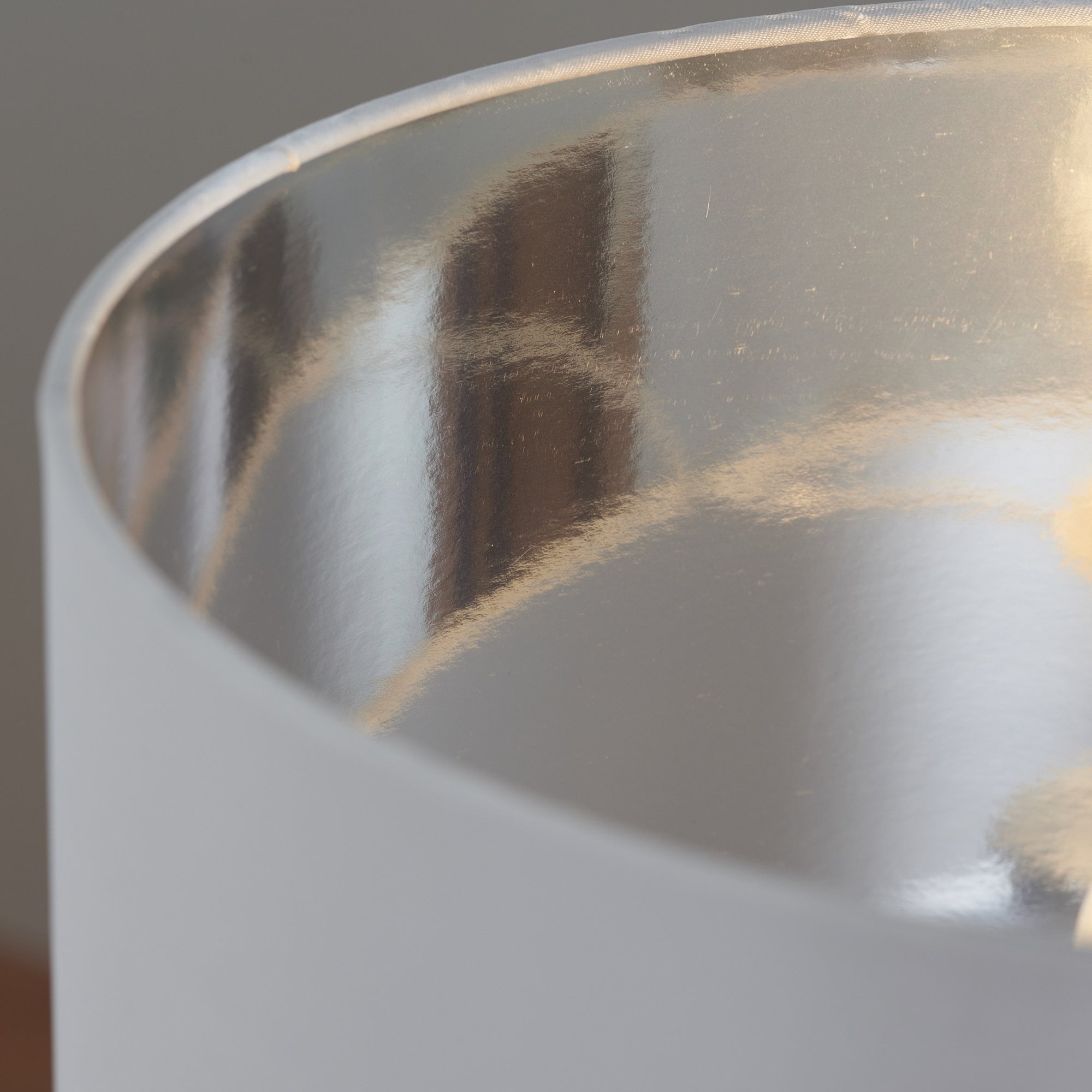 Endon Waldorf Single Light Table Lamp - Chrome Glass & Ivory Fabric