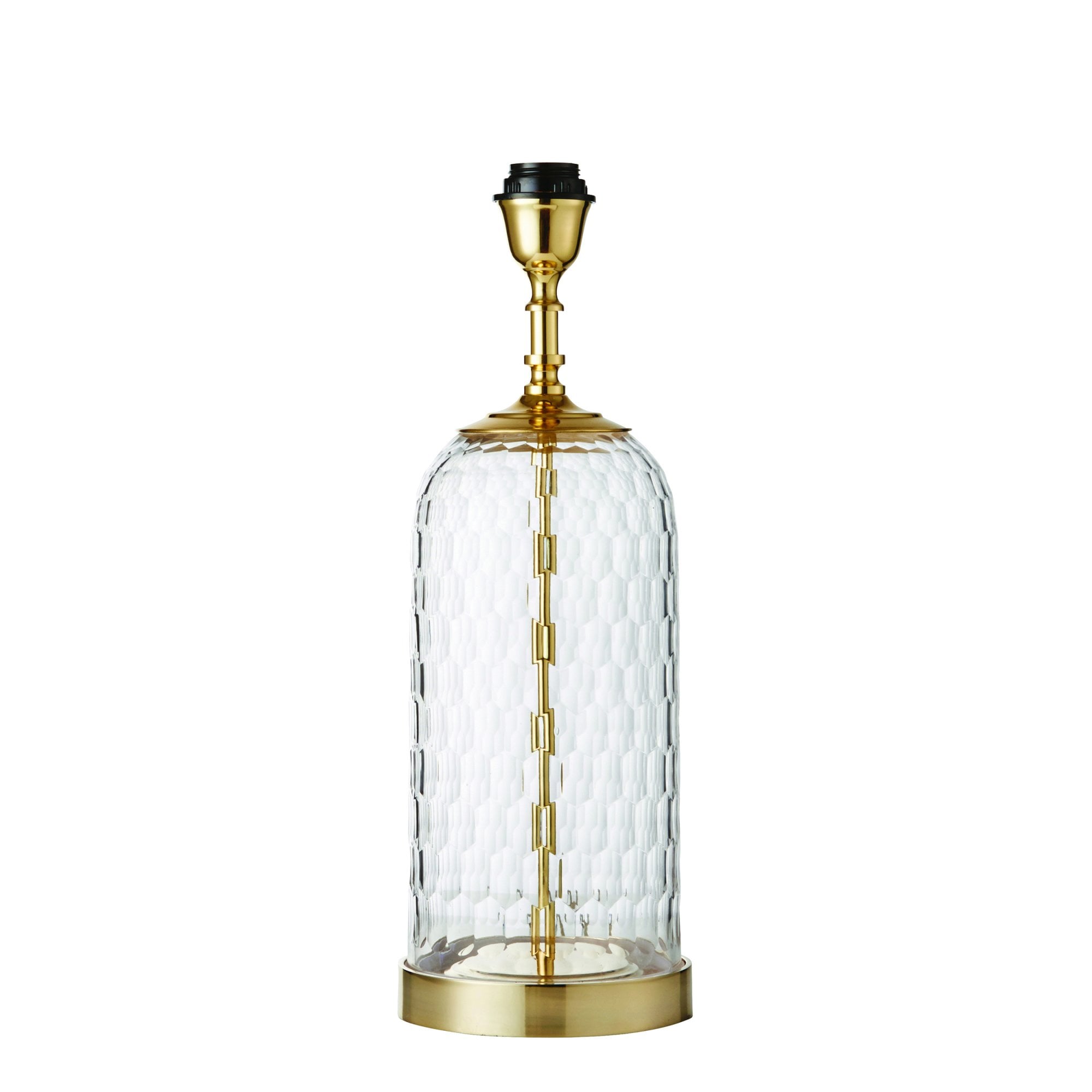 Endon Wistow Single Light Table Lamp Base - Solid Brass & Clear Glass - Base Only