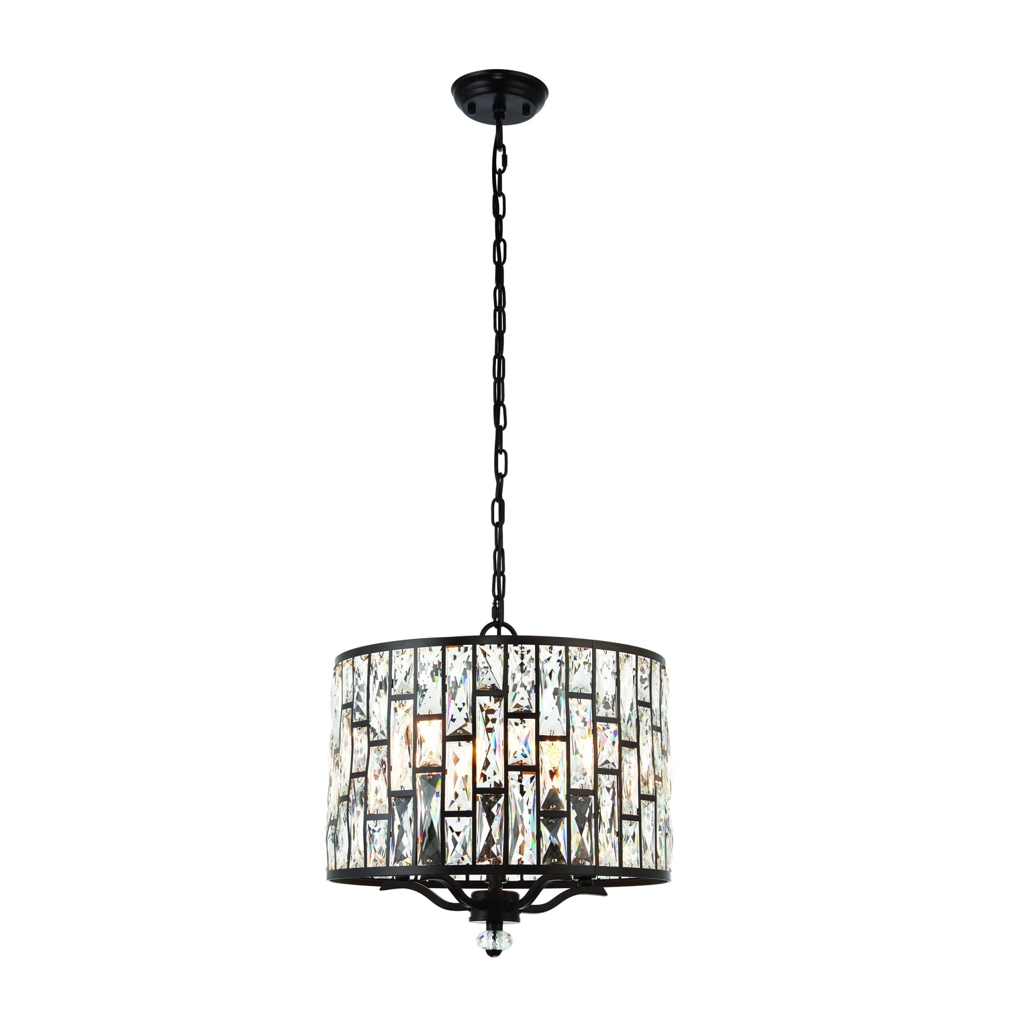 Endon Belle 5 Light Pendant - Dark Bronze & Clear Crystal Glass