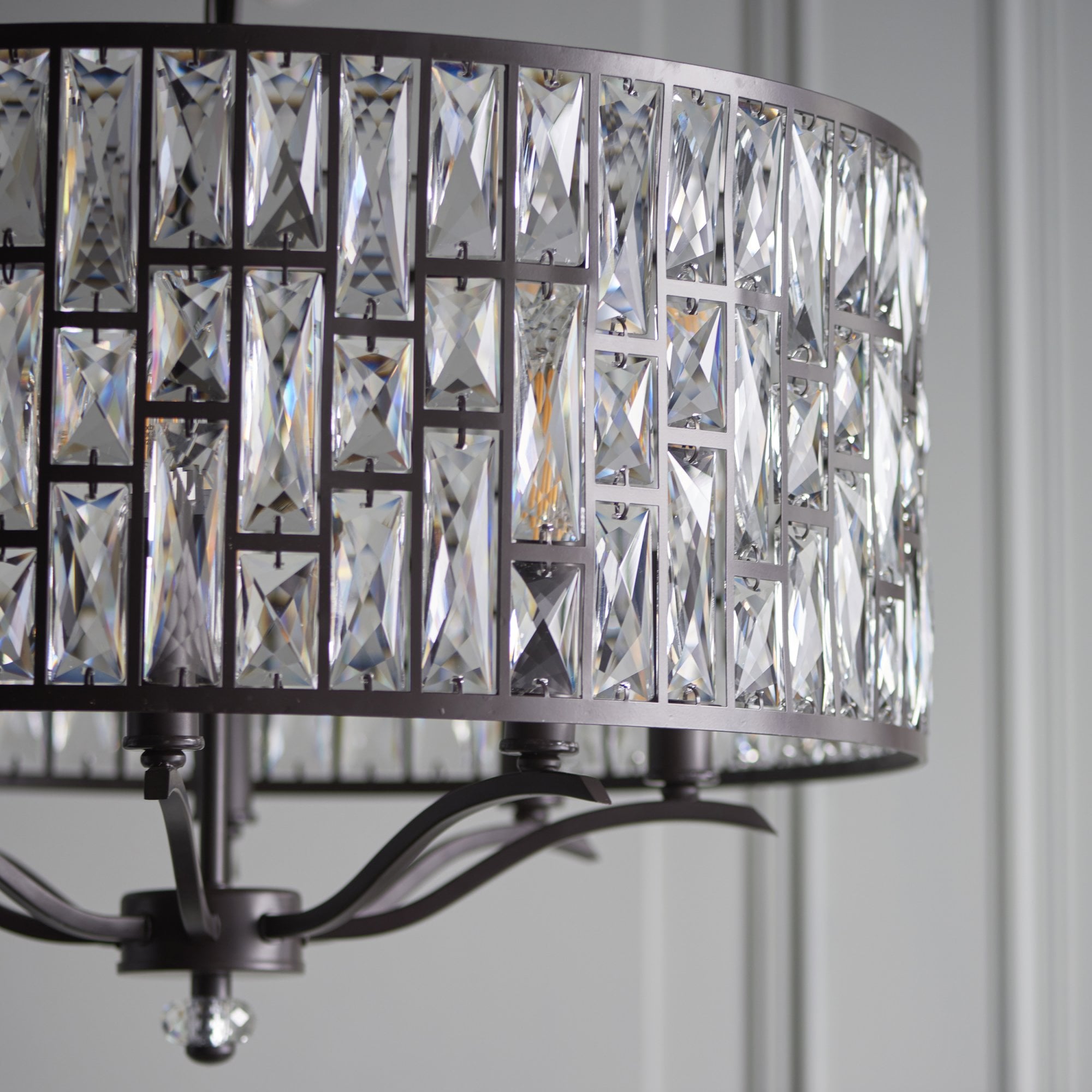 Endon Belle 8 Light Pendant - Dark Bronze & Clear Crystal Glass