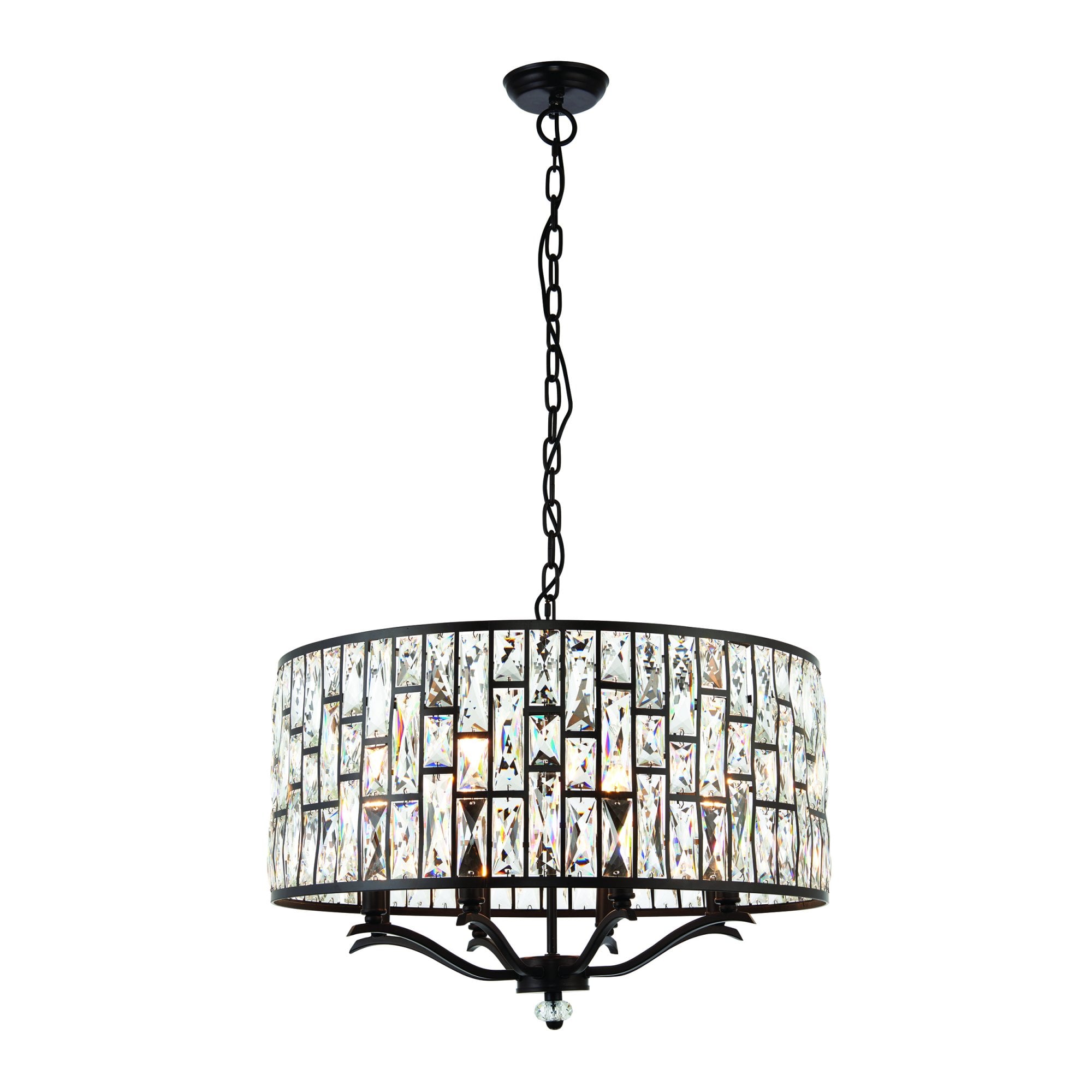 Endon Belle 8 Light Pendant - Dark Bronze & Clear Crystal Glass