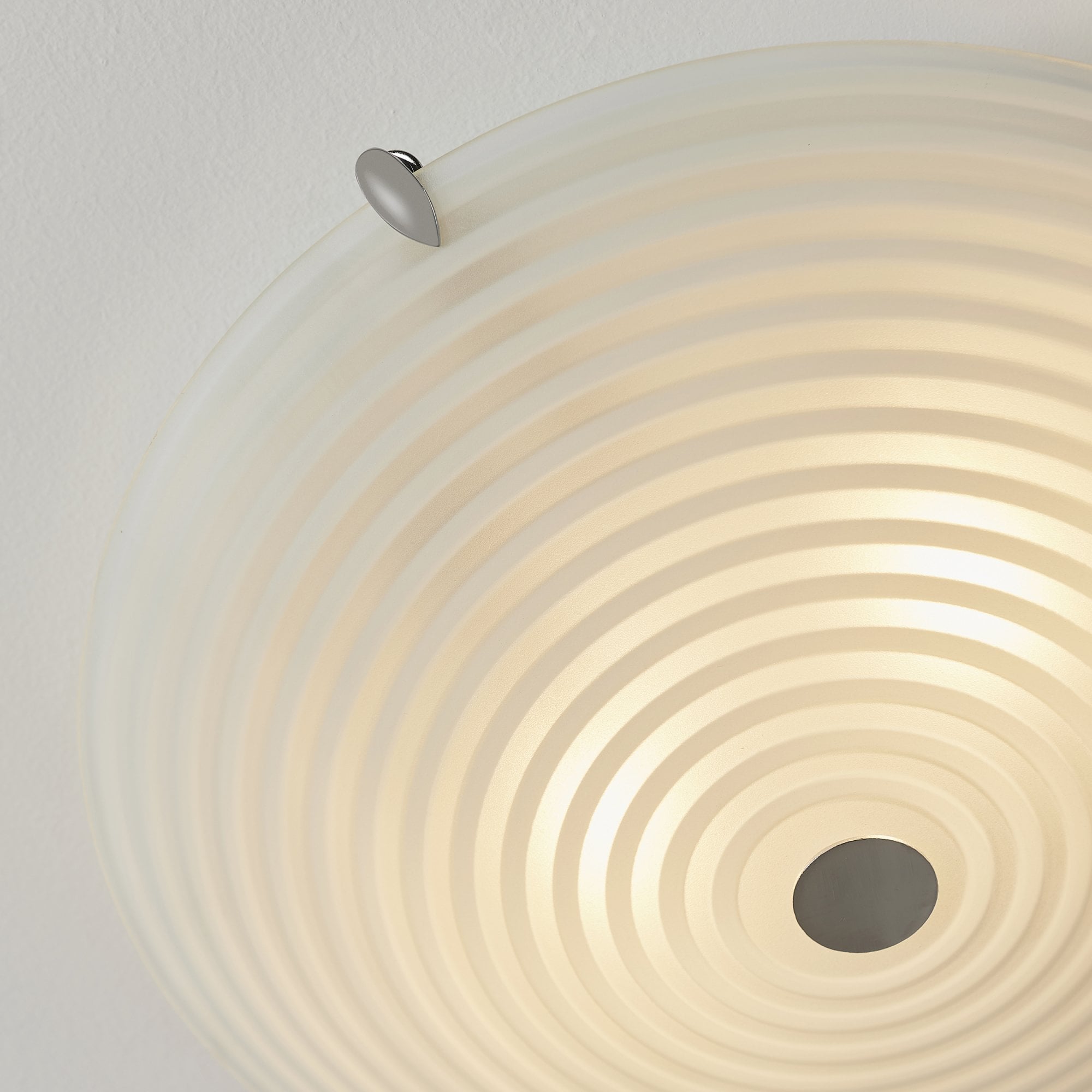 Endon Roundel 2 Light Flush Fitting -  Frosted/Clear Glass & Chrome Plate