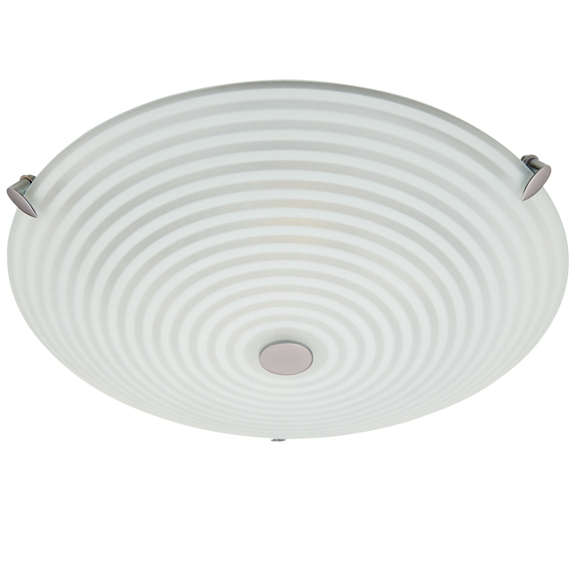 Endon Roundel 2 Light Flush Fitting -  Frosted/Clear Glass & Chrome Plate