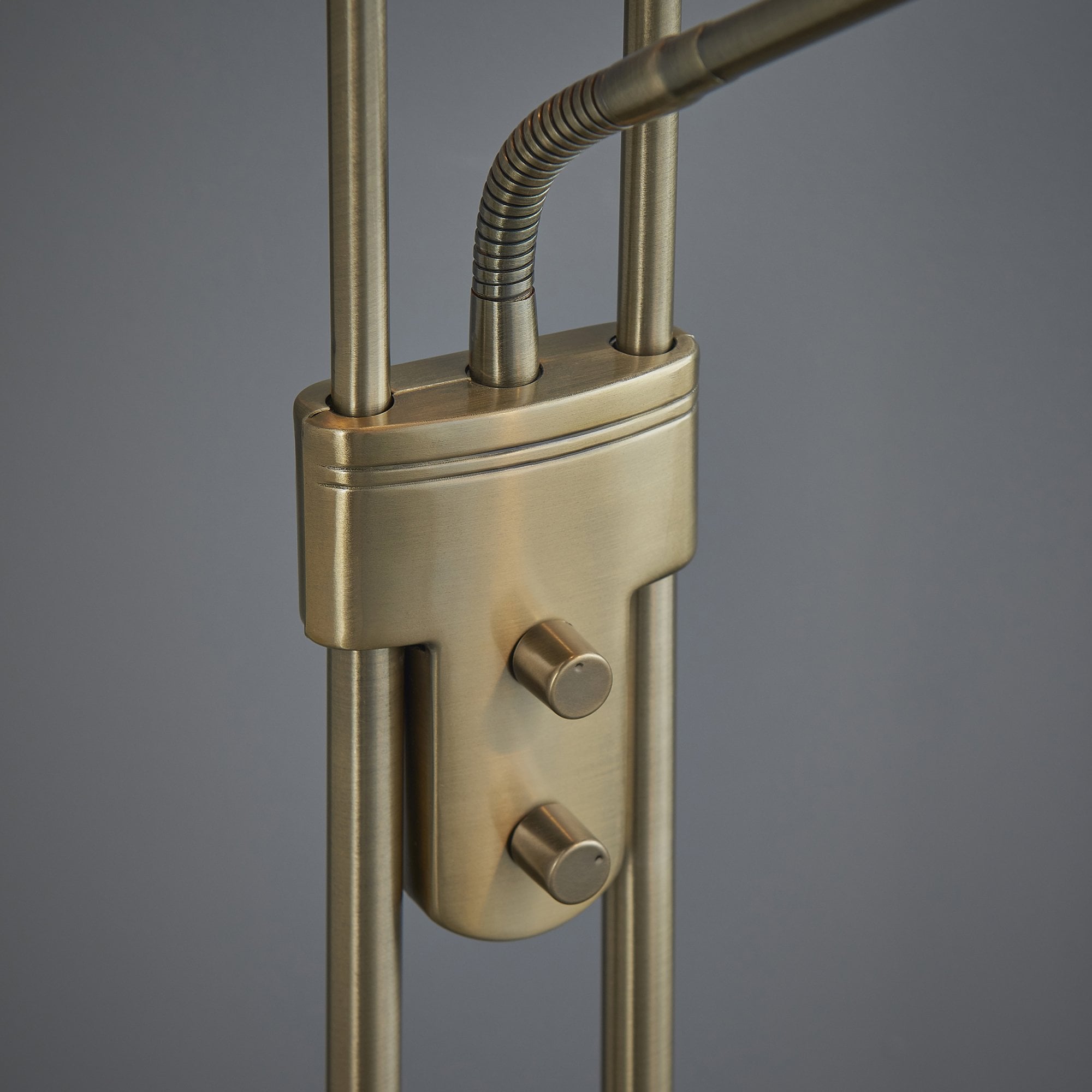 Endon Rome Single Light Floor Lamp - Antique Brass Plate & Opal Glass