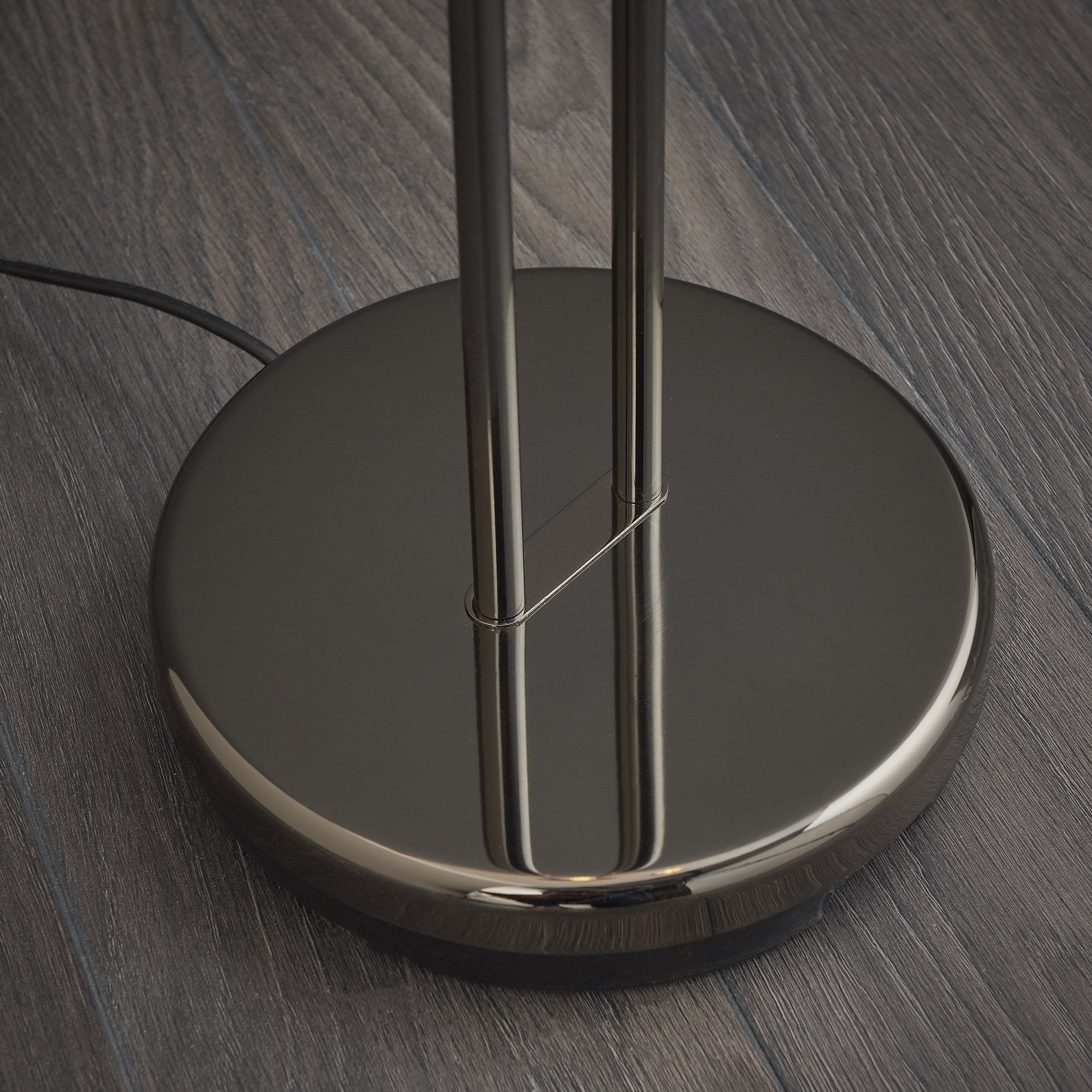 Endon Rome Single Light Floor Lamp - Black Chrome Plate & Opal Glass