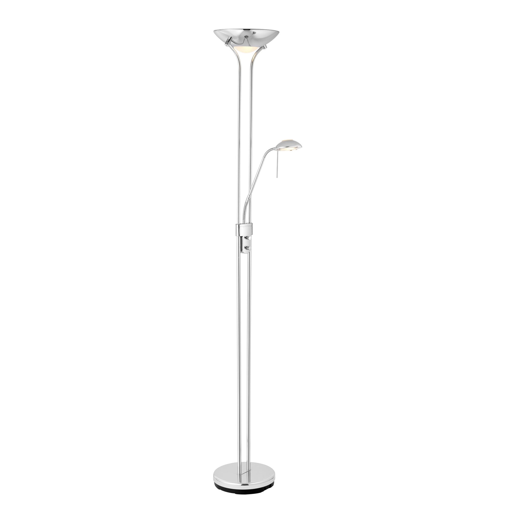Endon Rome Single Light Floor Lamp  - Chrome Plate & Opal Glass
