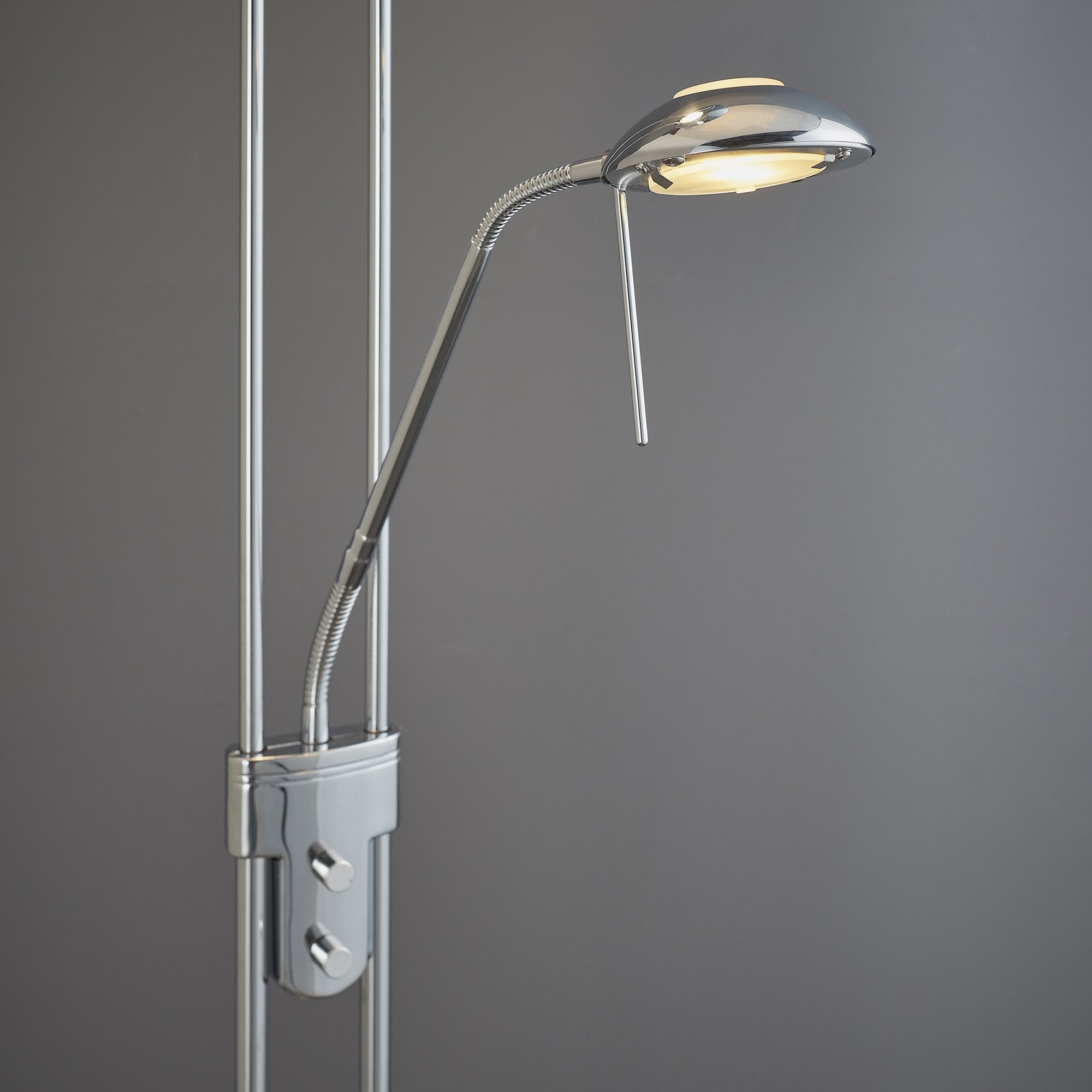 Endon Rome Single Light Floor Lamp  - Chrome Plate & Opal Glass