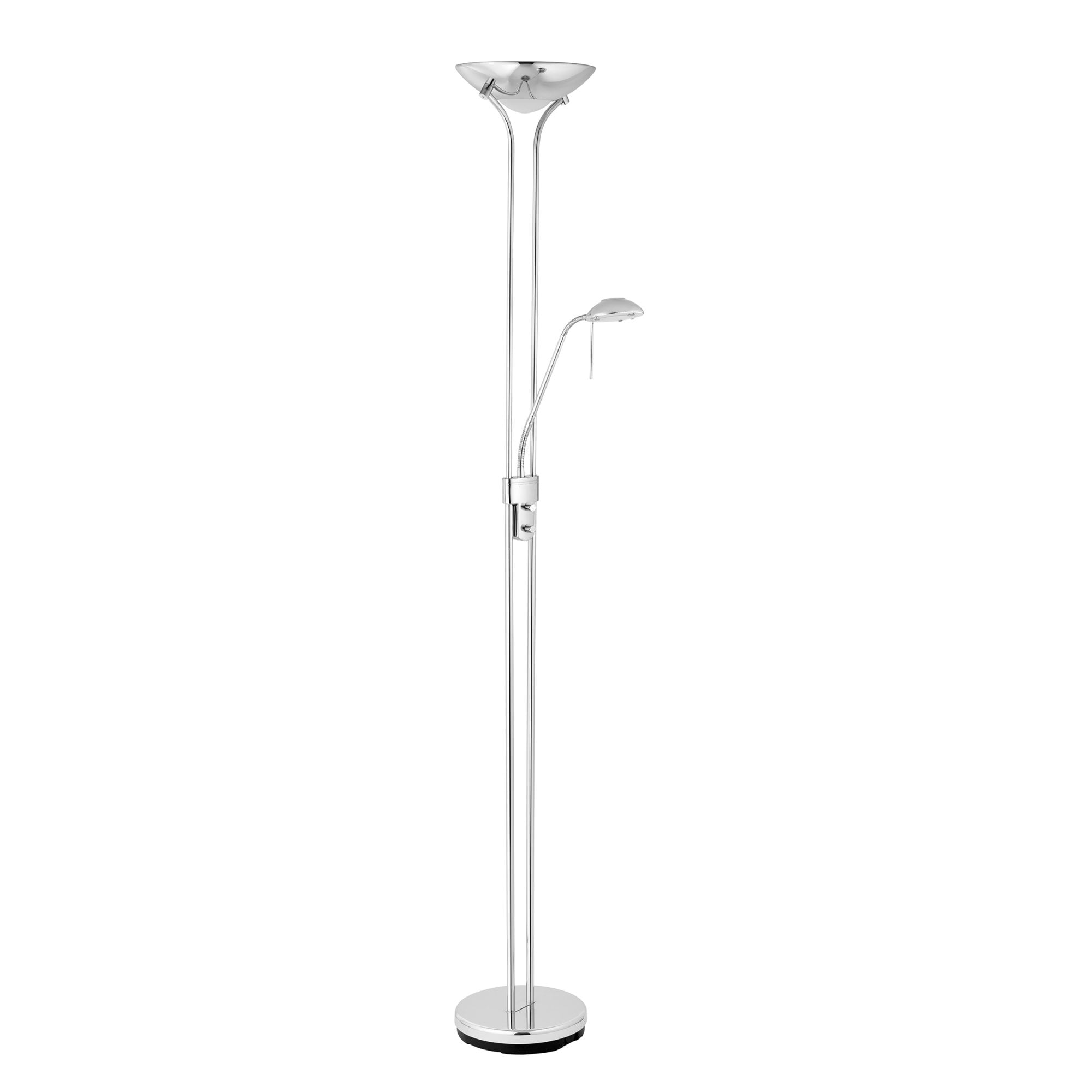 Endon Rome Single Light Floor Lamp  - Chrome Plate & Opal Glass