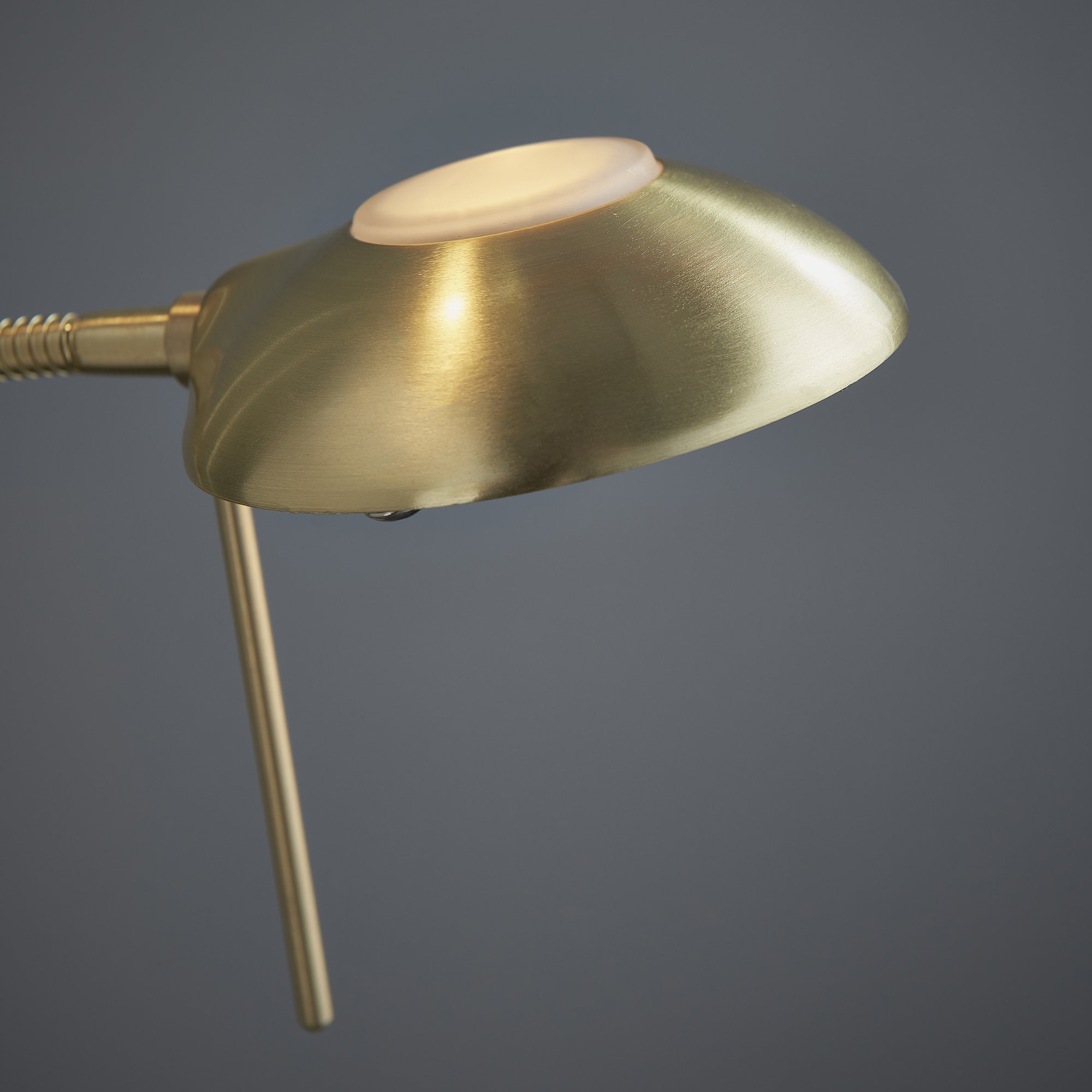 Endon Rome Single Light Floor Lamp - Satin Brass Plate & Opal Glass