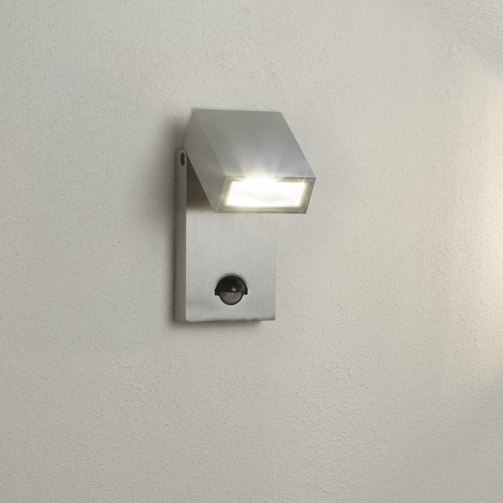 Searchlight Mela LED Outdoor Wall Light with PIR Sensor - Aluminium - IP44