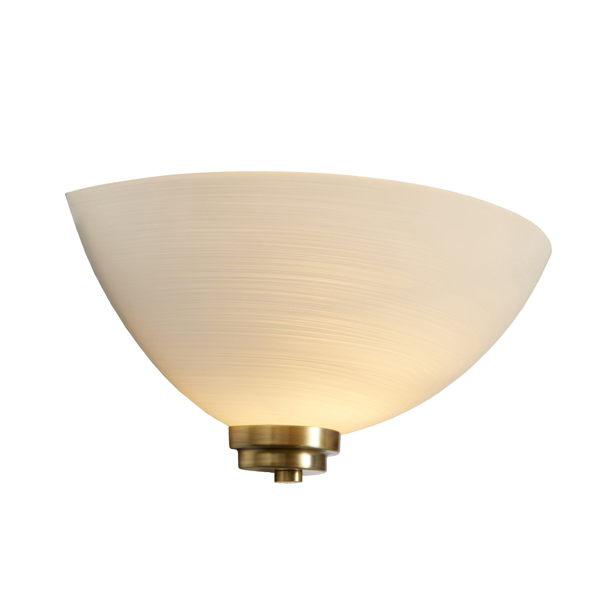 Endon Welles Single Light Wall Light - Antique Brass Plate & White Glass