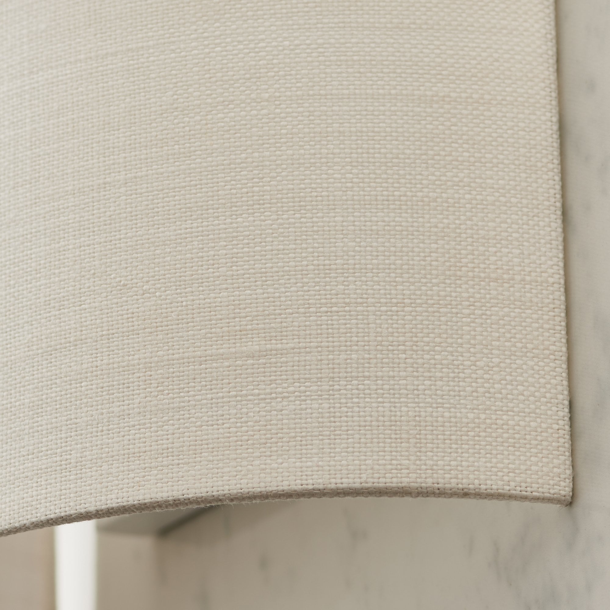 Endon Obi Single Light Wall Light - Vintage White Linen & Vintage White Polyester Cotton