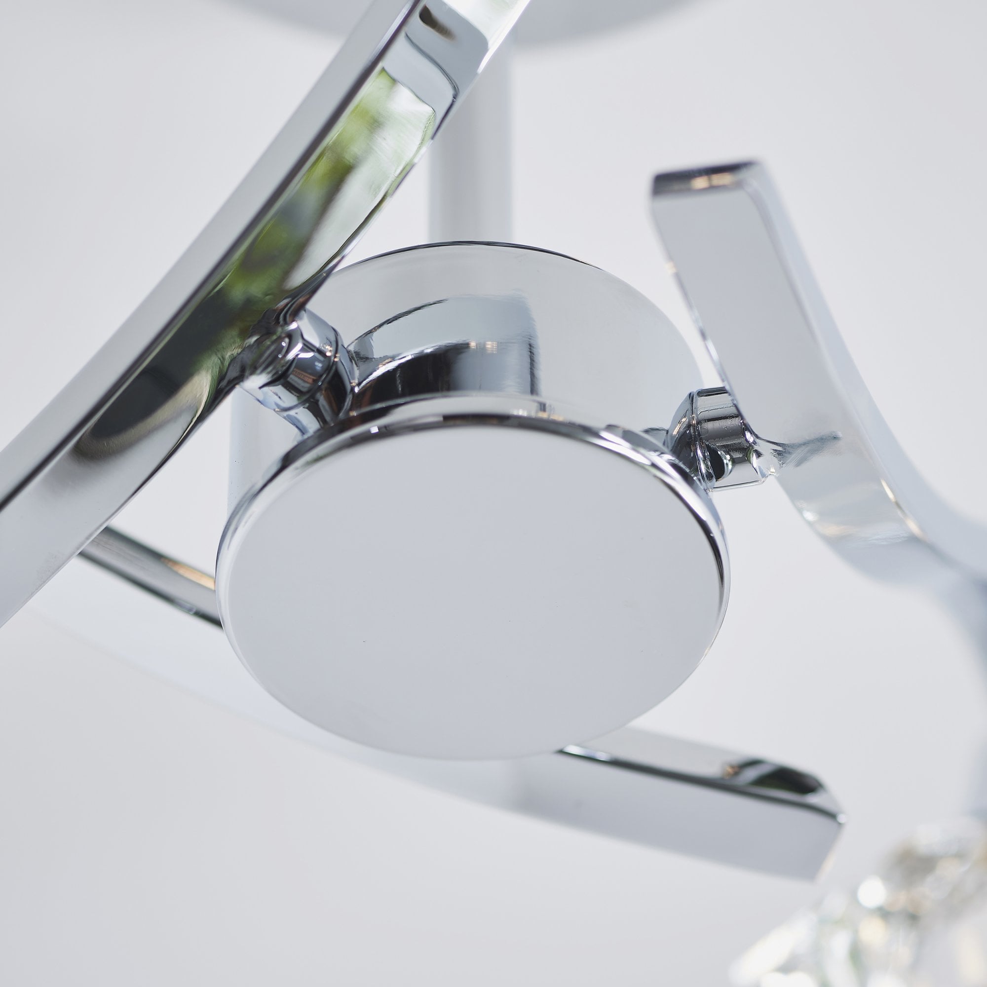 Endon Langella 3 Light Semi Flush Fitting  - Chrome Plate & Clear Crystal