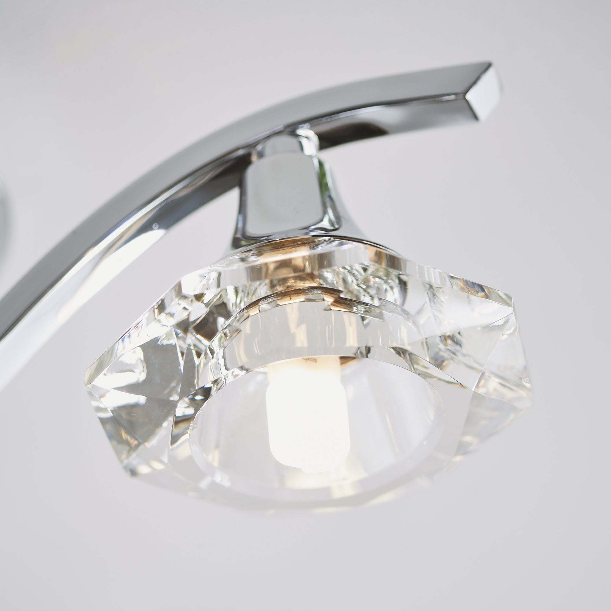 Endon Langella 3 Light Semi Flush Fitting  - Chrome Plate & Clear Crystal