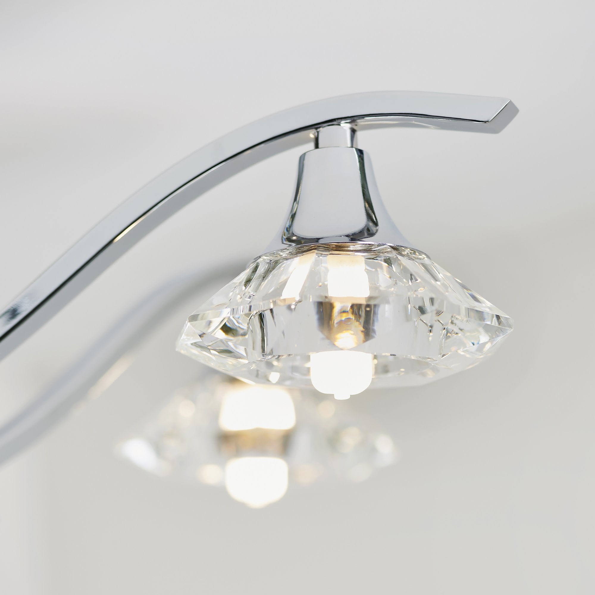 Endon Langella 5 Light Semi Flush Fitting  - Chrome Plate & Clear Crystal