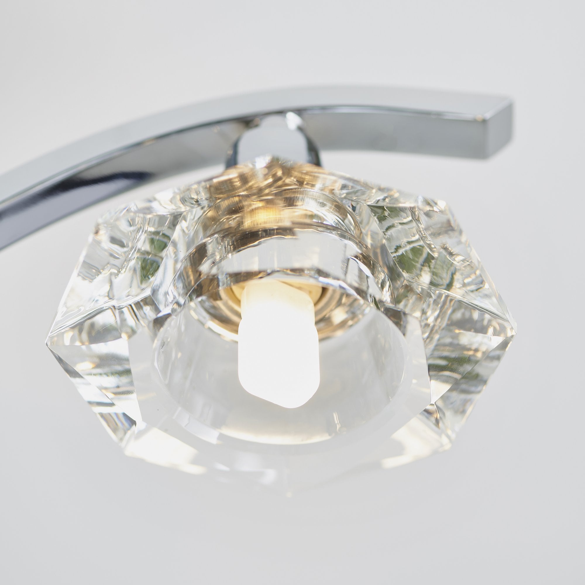 Endon Langella 5 Light Semi Flush Fitting  - Chrome Plate & Clear Crystal