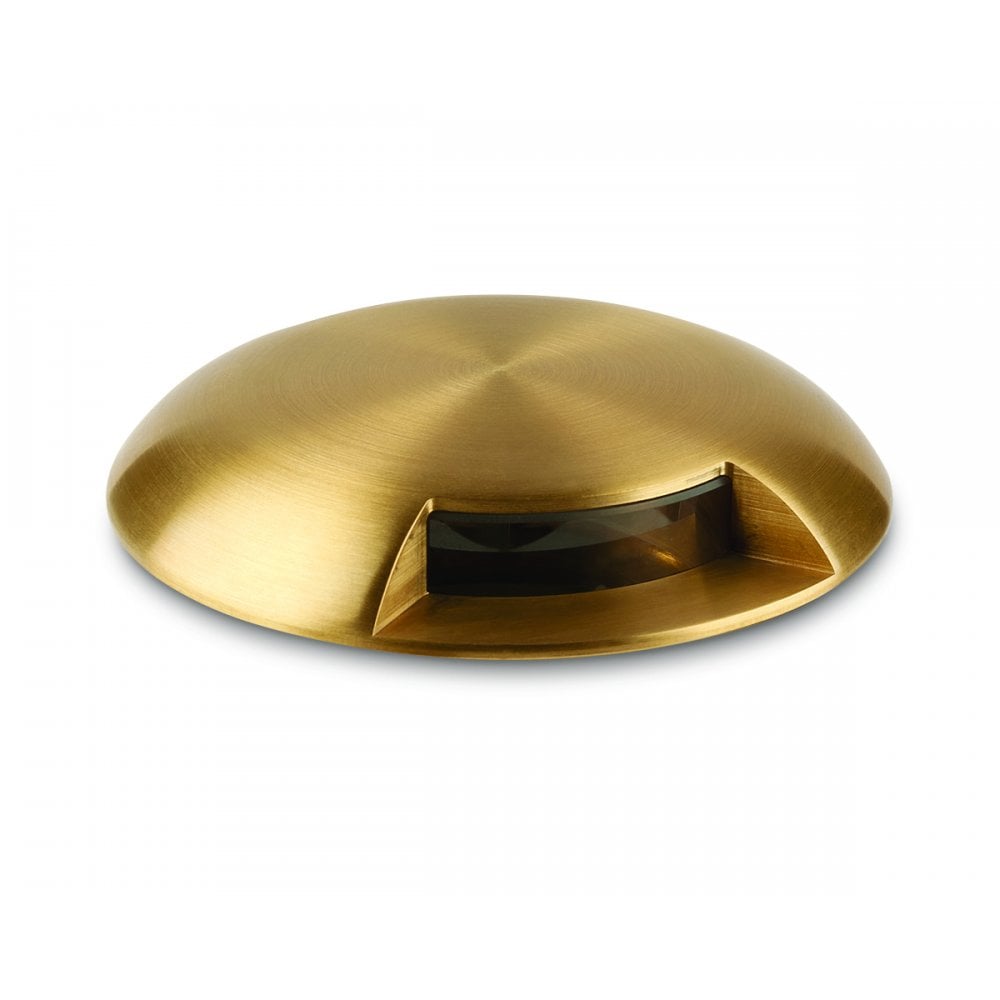 Collingwood GL200 5.7W Large Domed Marker LED Light - 2 Facet / 2 Directions (Opposite Sides) - Brass - Straight to Mains
