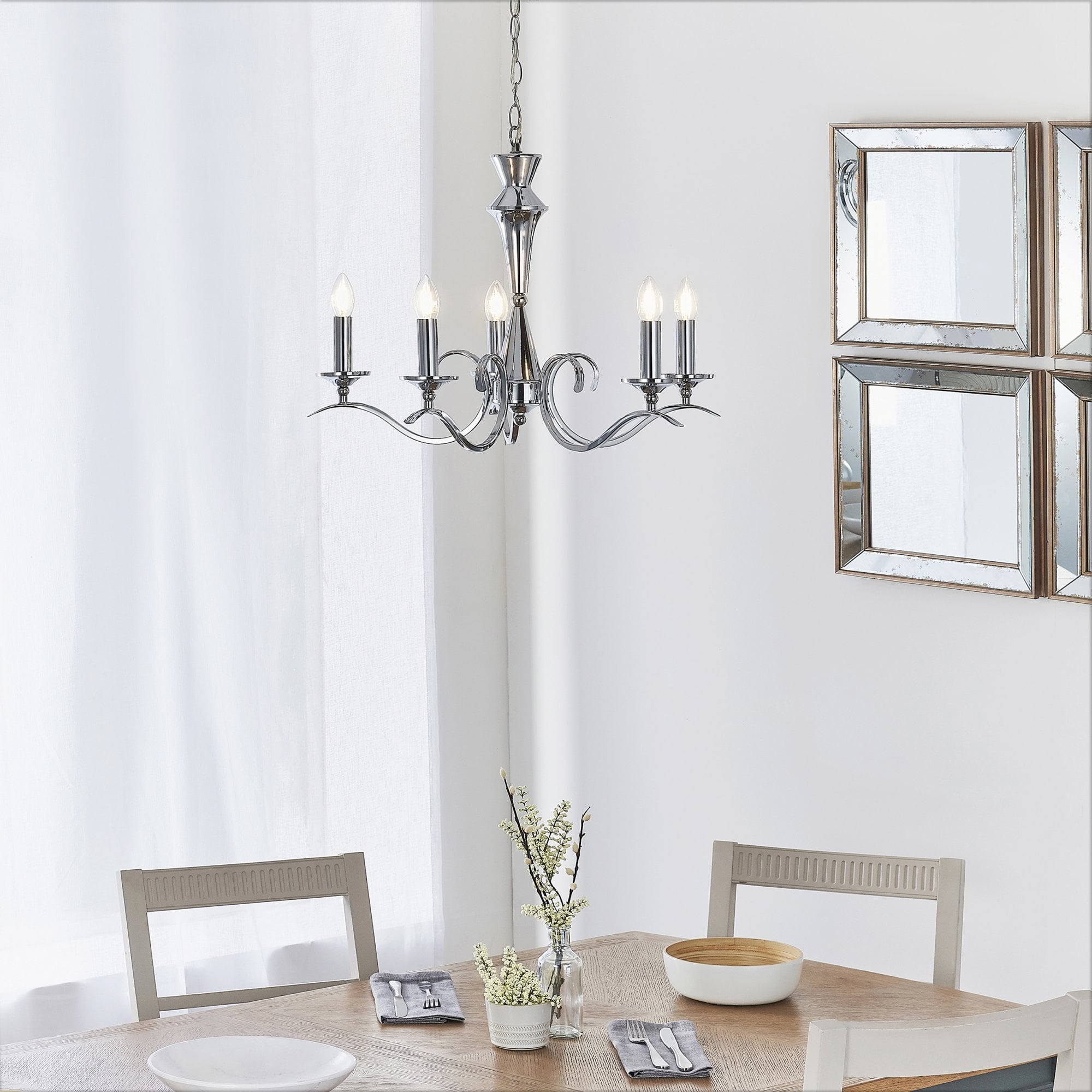 Endon Kora 5 Light Pendant - Chrome Plate