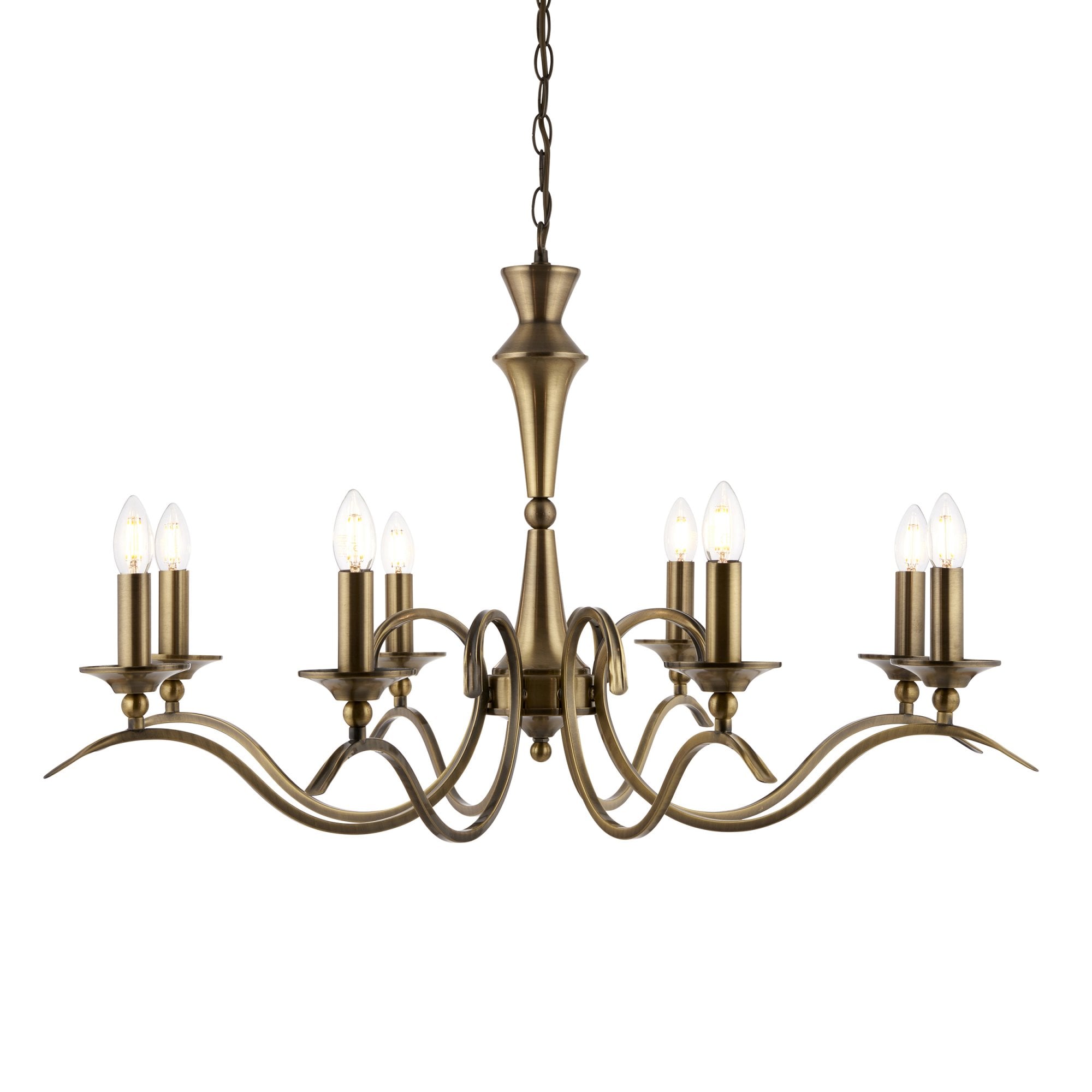 Endon Kora 8 Light Pendant - Antique Brass Plate