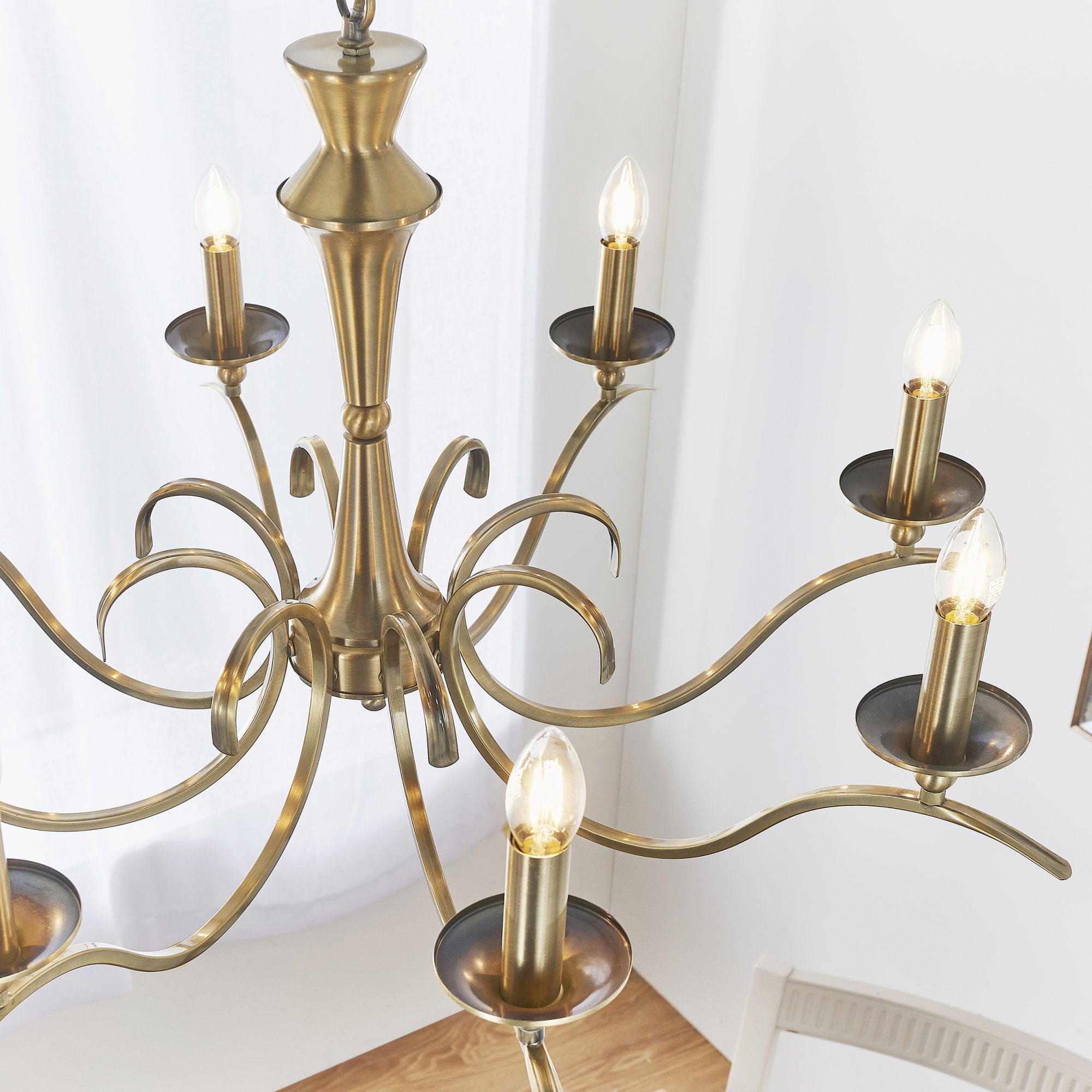Endon Kora 8 Light Pendant - Antique Brass Plate