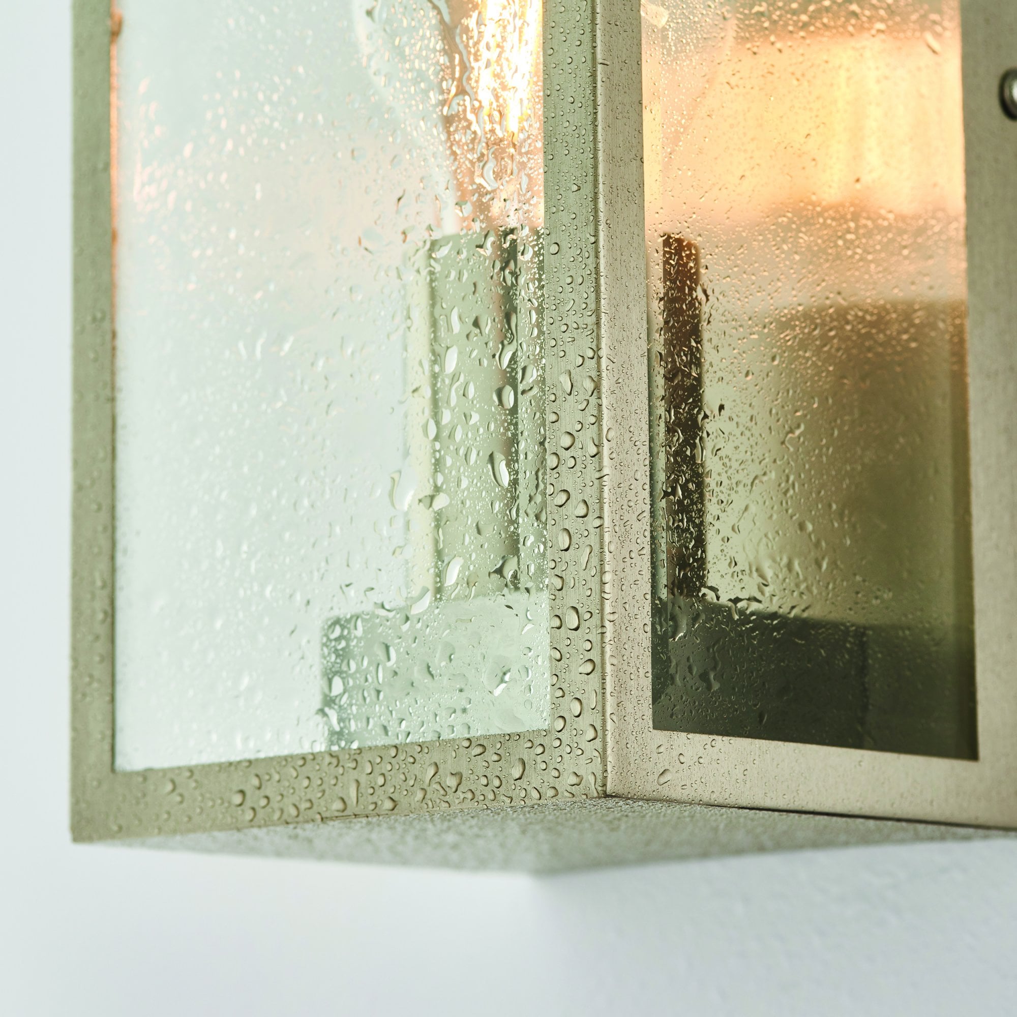 Endon Oxford Single Light Wall Fitting - Brushed Stainless Steel & Clear Glass