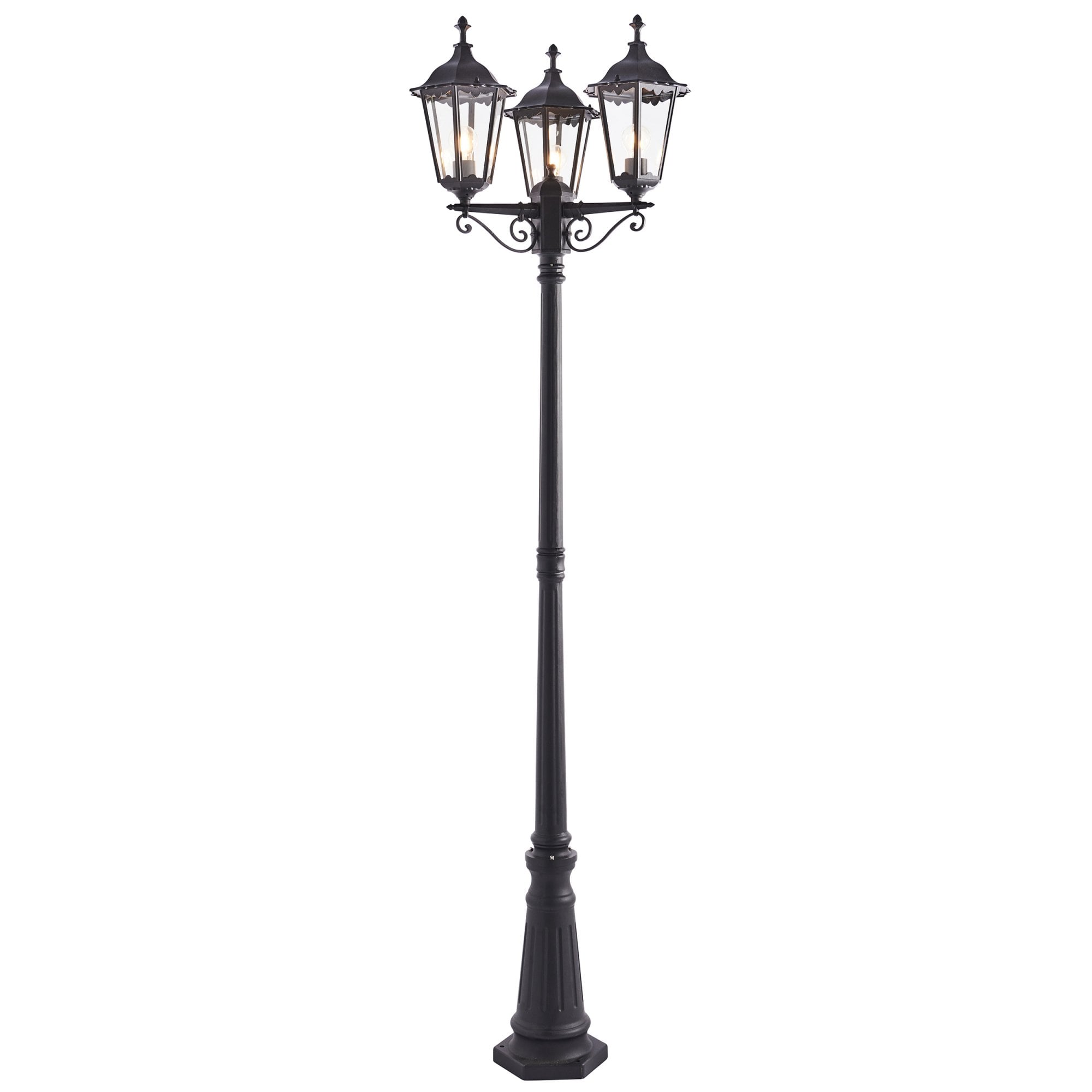 Endon Burford 3 Light Floor Lamp  - Matt Black & Clear Glass