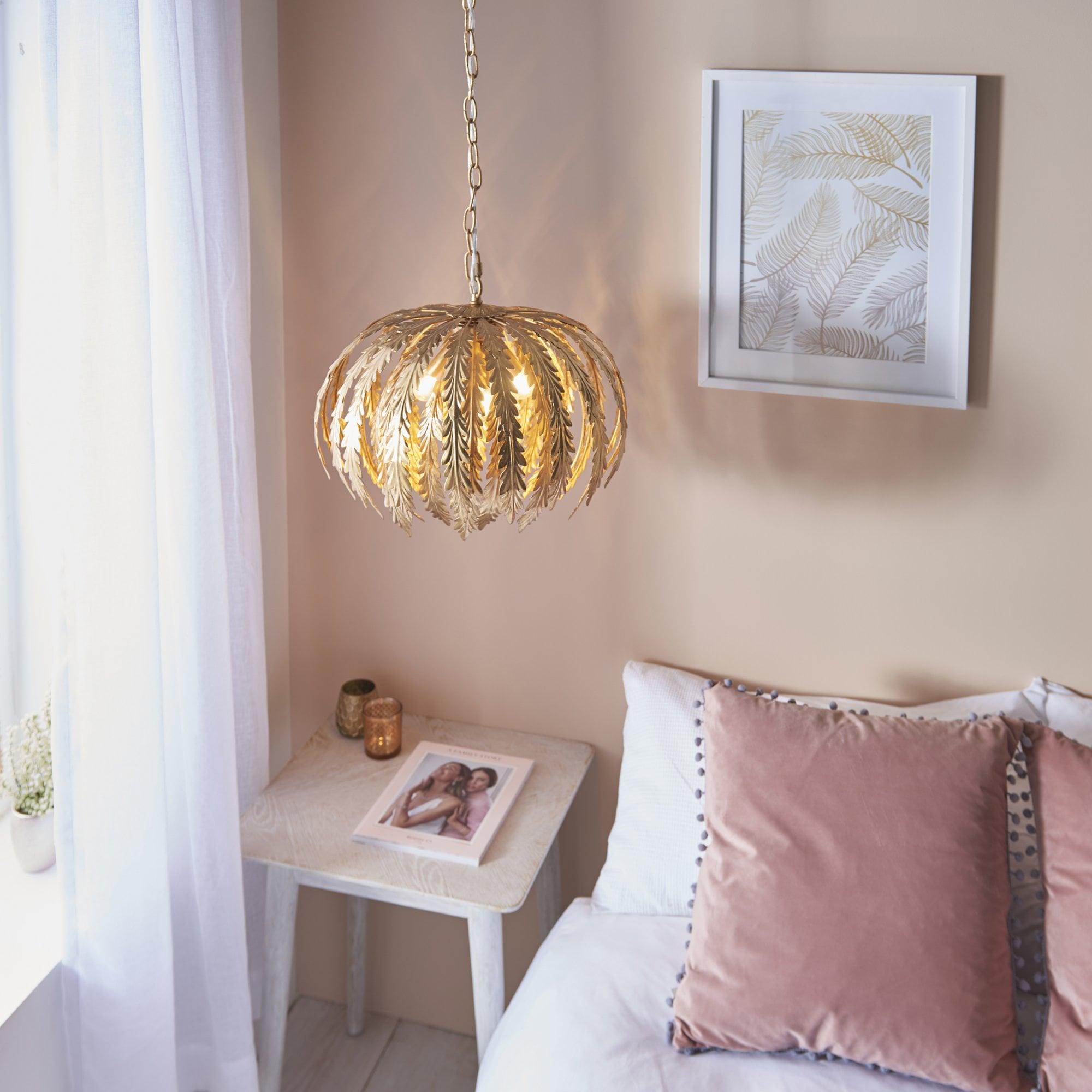 Endon Delphine 3 Light Pendant  - Gold Effect Paint