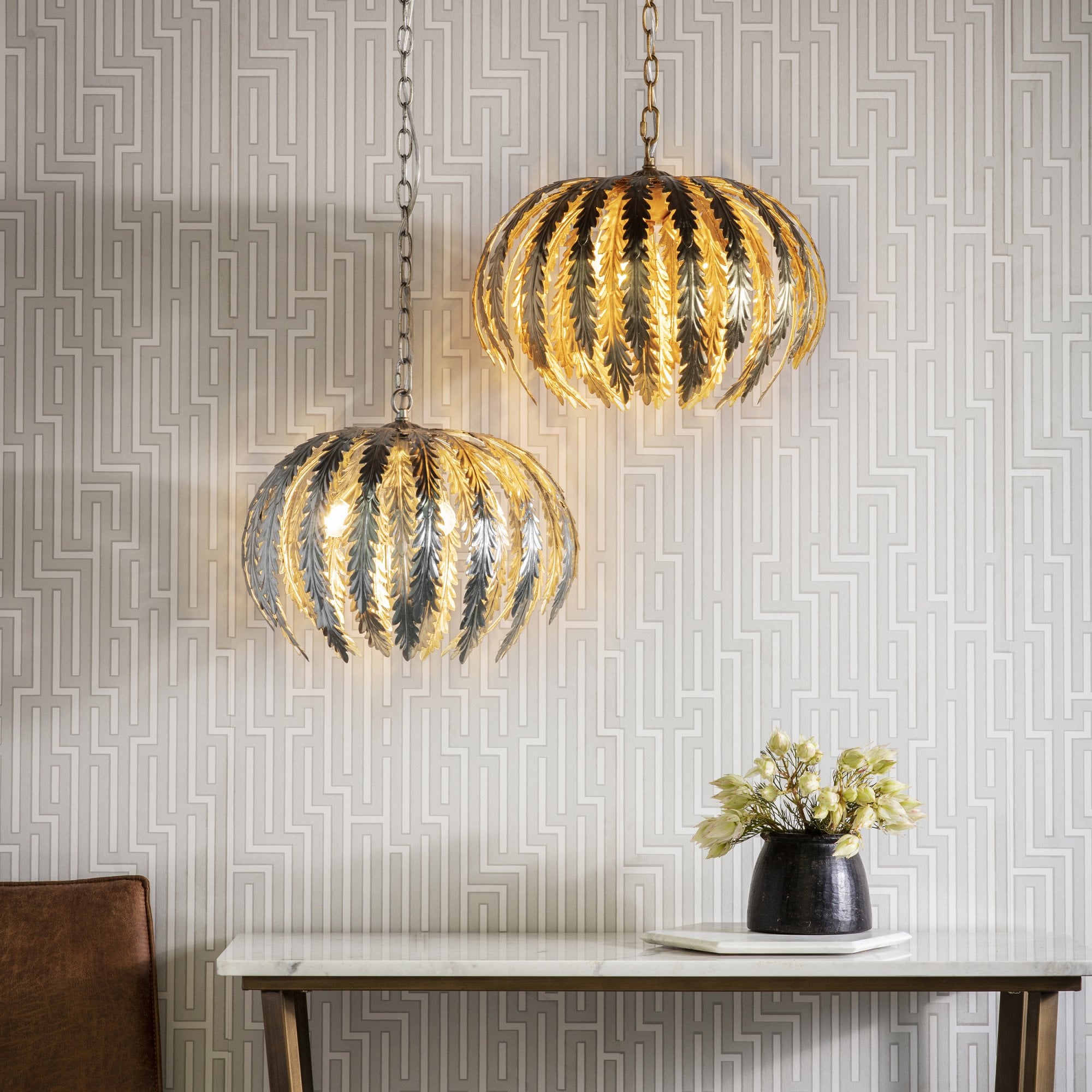 Endon Delphine 3 Light Pendant  - Gold Effect Paint