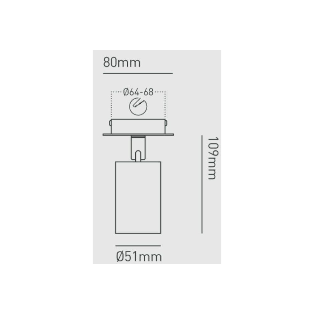 Collingwood 1901 Rotatable Spotlight Semi Recessed Mounted - White Housing/Black Baffle