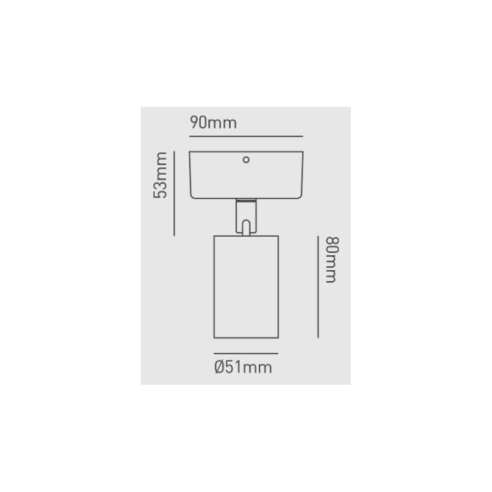 Collingwood 1901 Rotatable Spotlight Surface Mounted - White Housing/Black Baffle