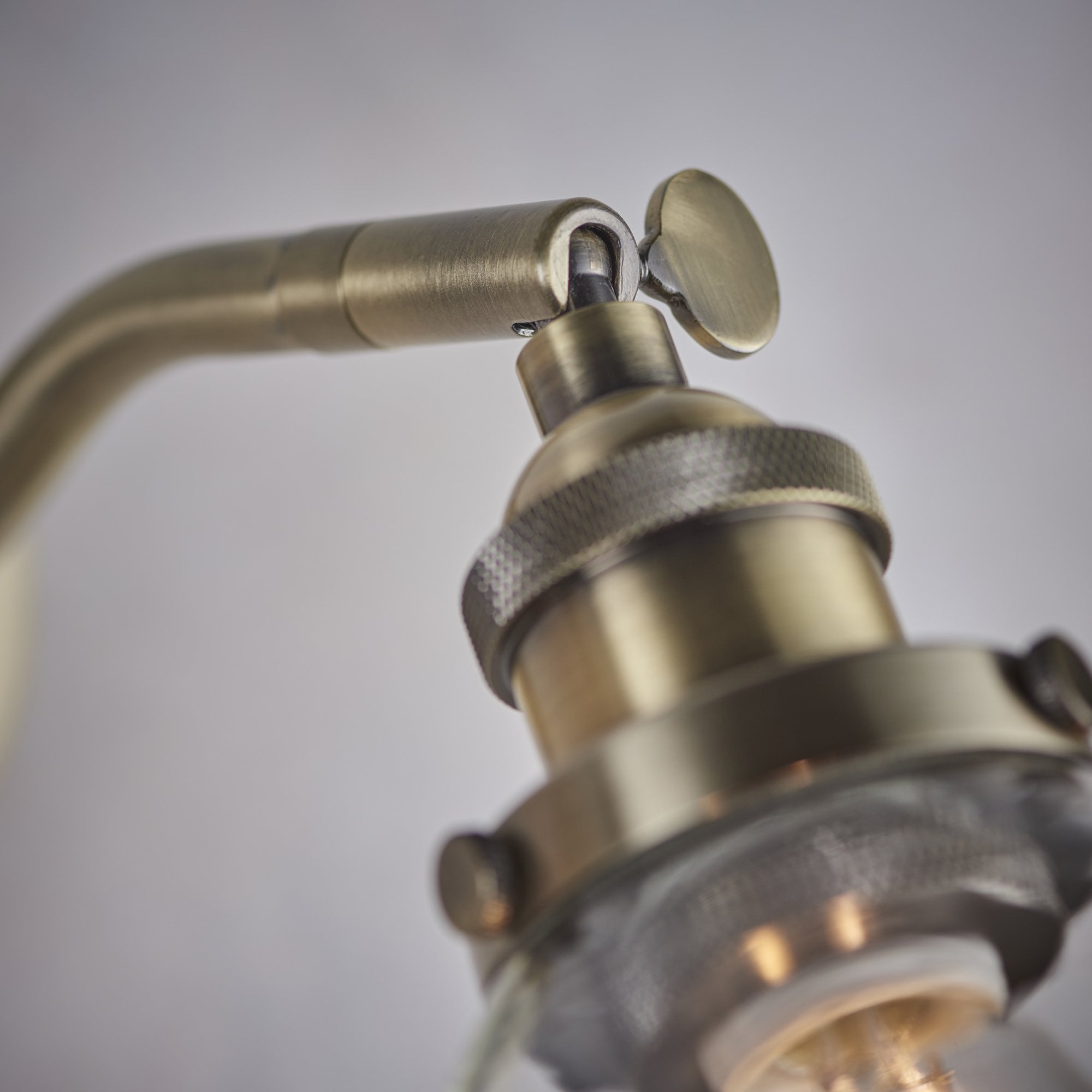 Endon Hansen Single Light Wall Light - Antique Brass Plate & Clear Glass