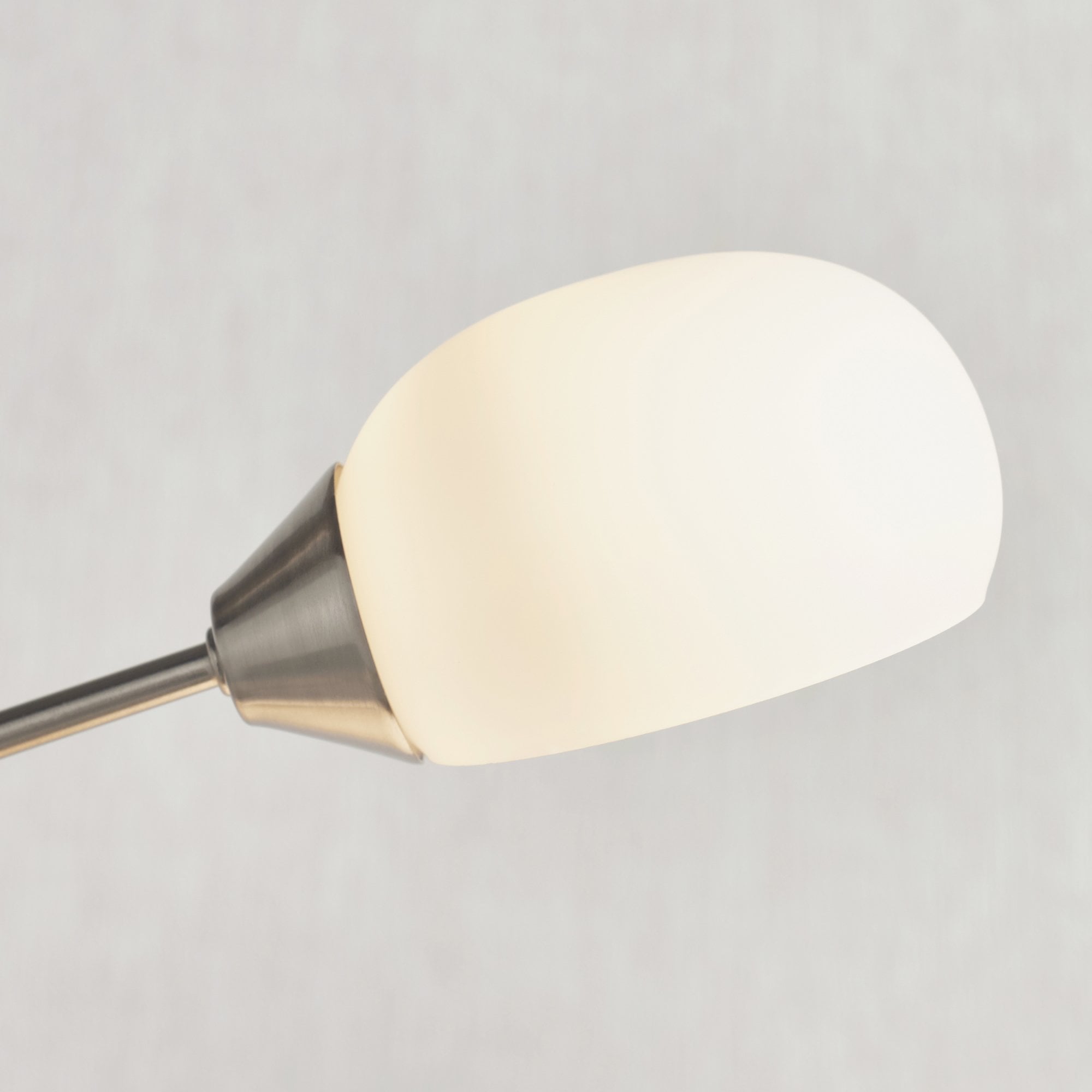 Endon Jaspa 3 Light Floor Lamp - Satin Nickel Plate & White Glass