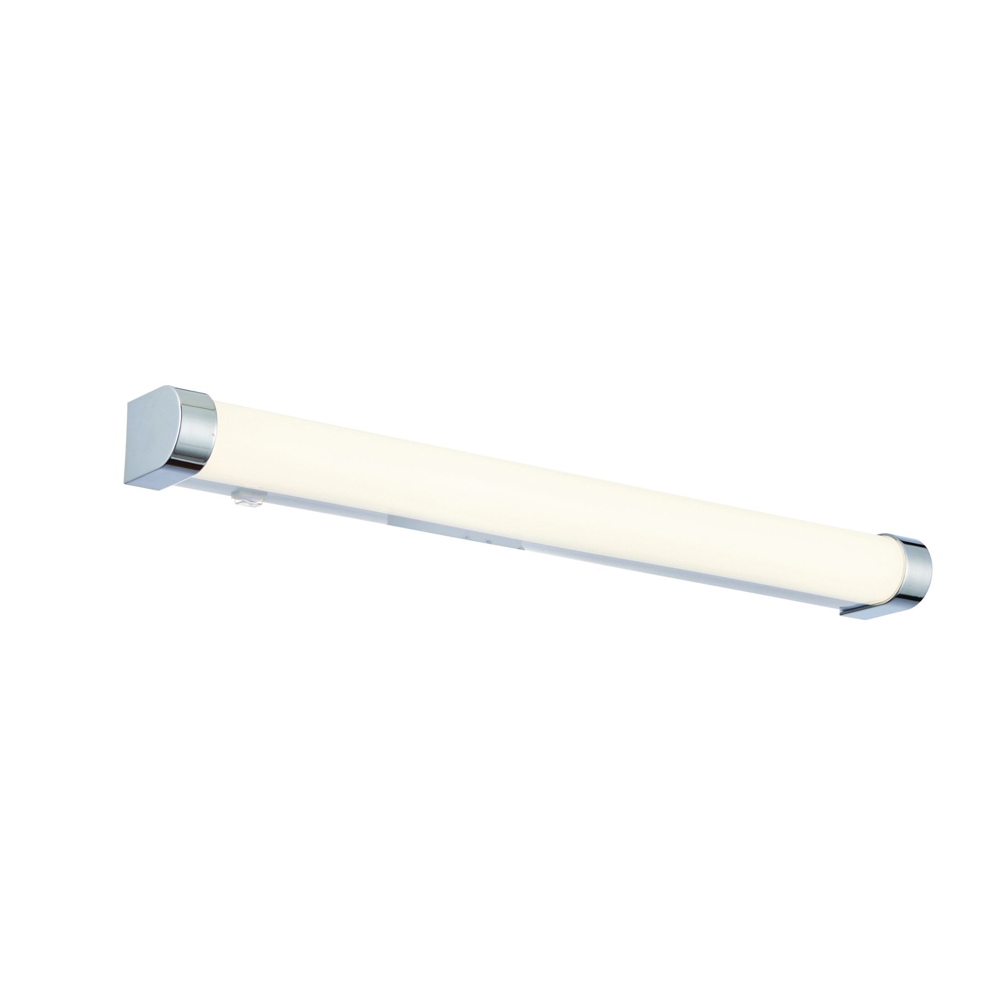 Endon Moda Single Light Wall Light - White Ribbed & Chrome Effect Plastic