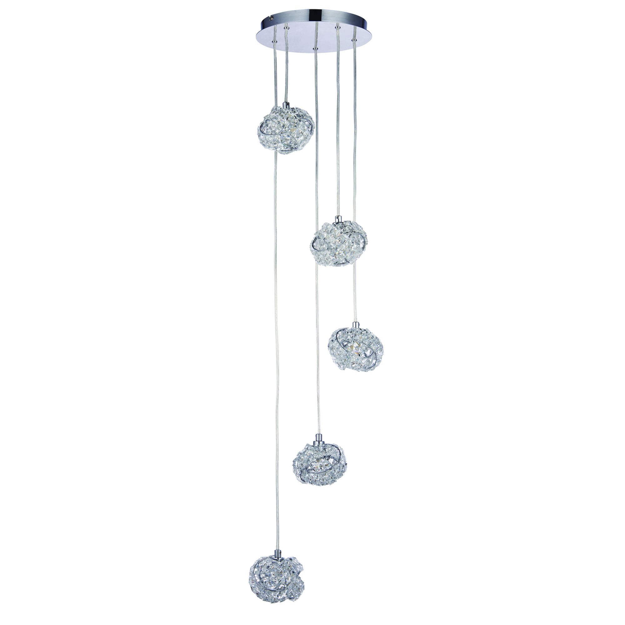 Endon Talia 5 Light Pendant  - Chrome Plate & Clear Crystal